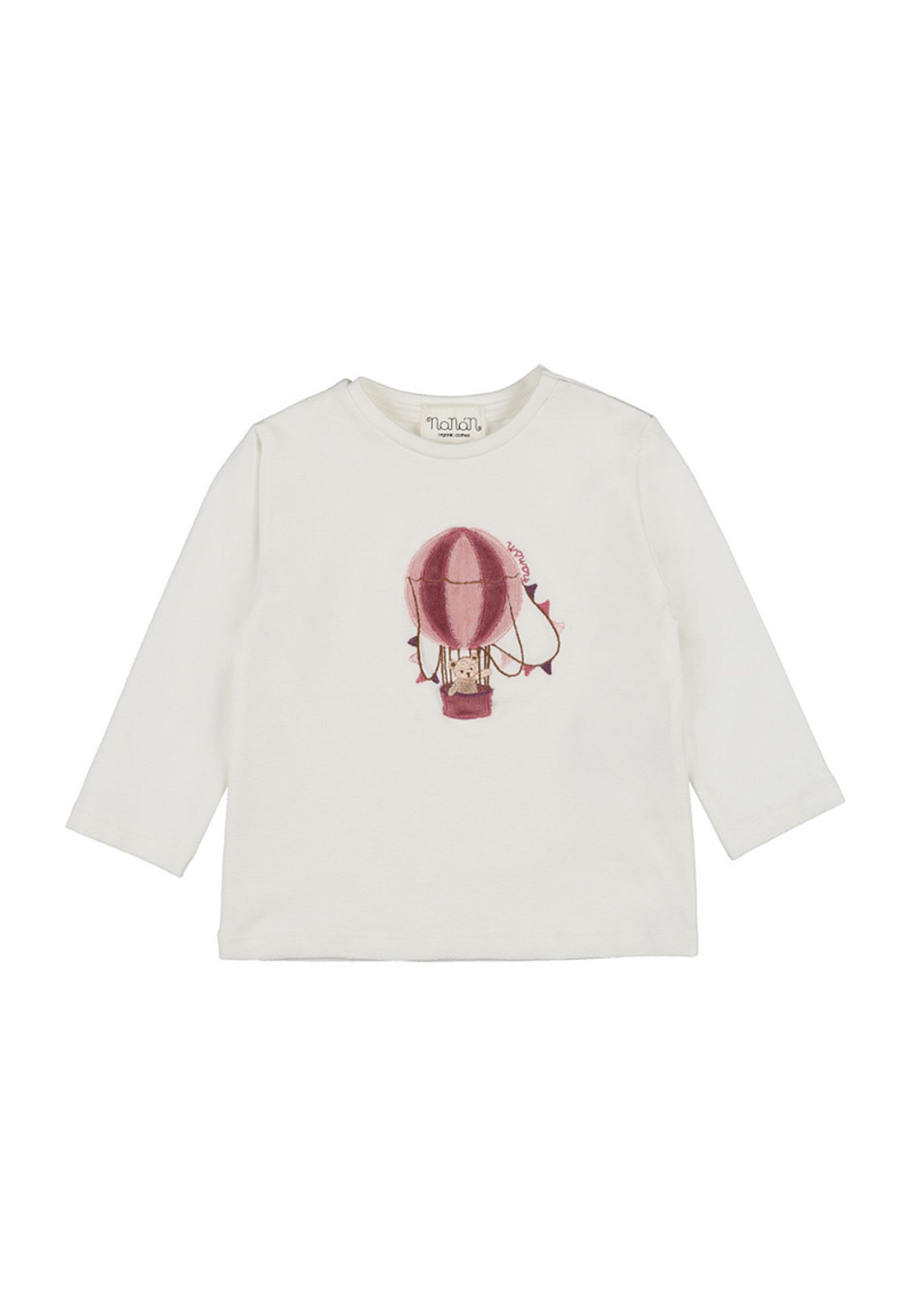 T-shirt bianca con mongolfiera