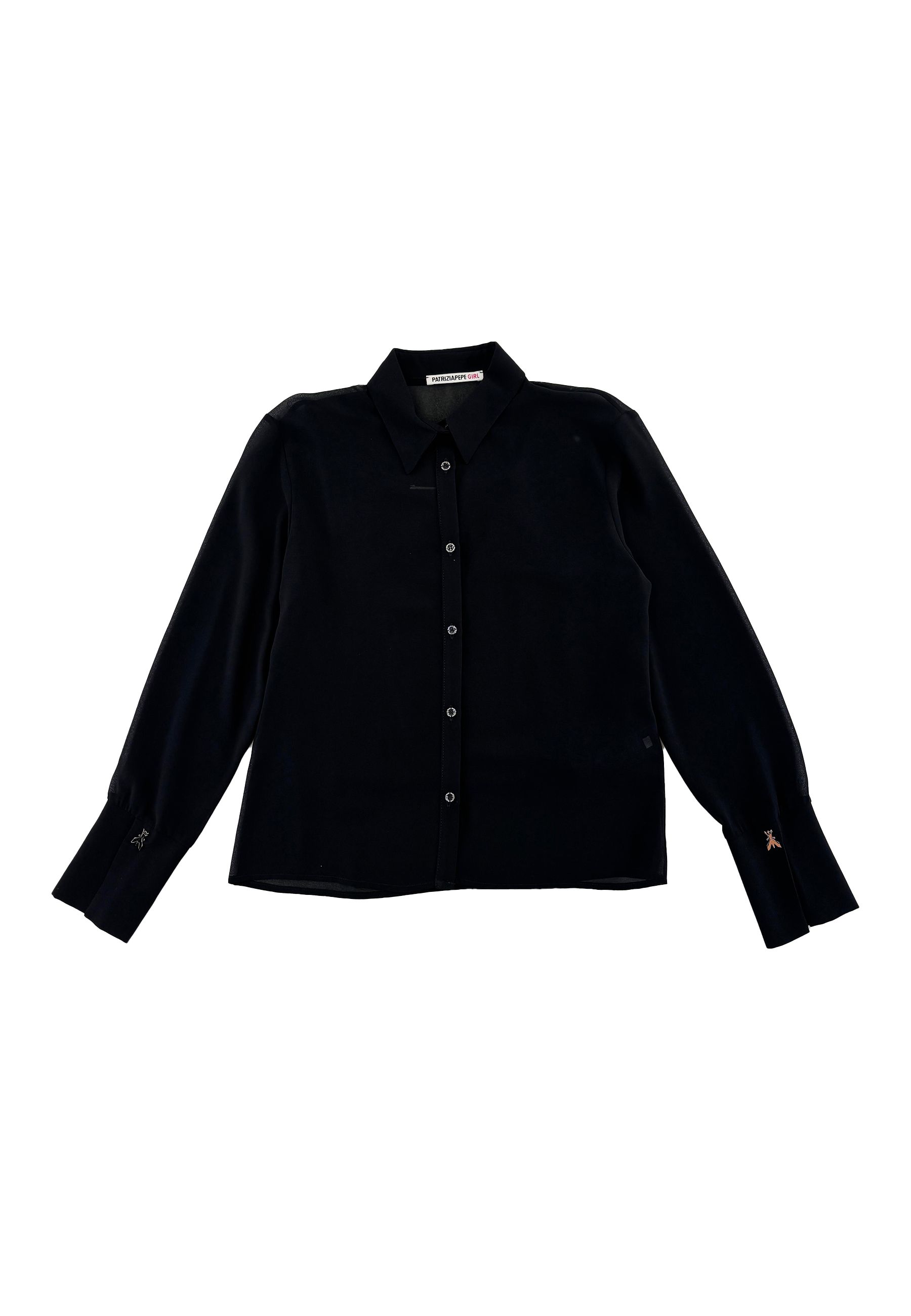 Camicia in voile leggero con struttura a doppio strato Bianca e Nera