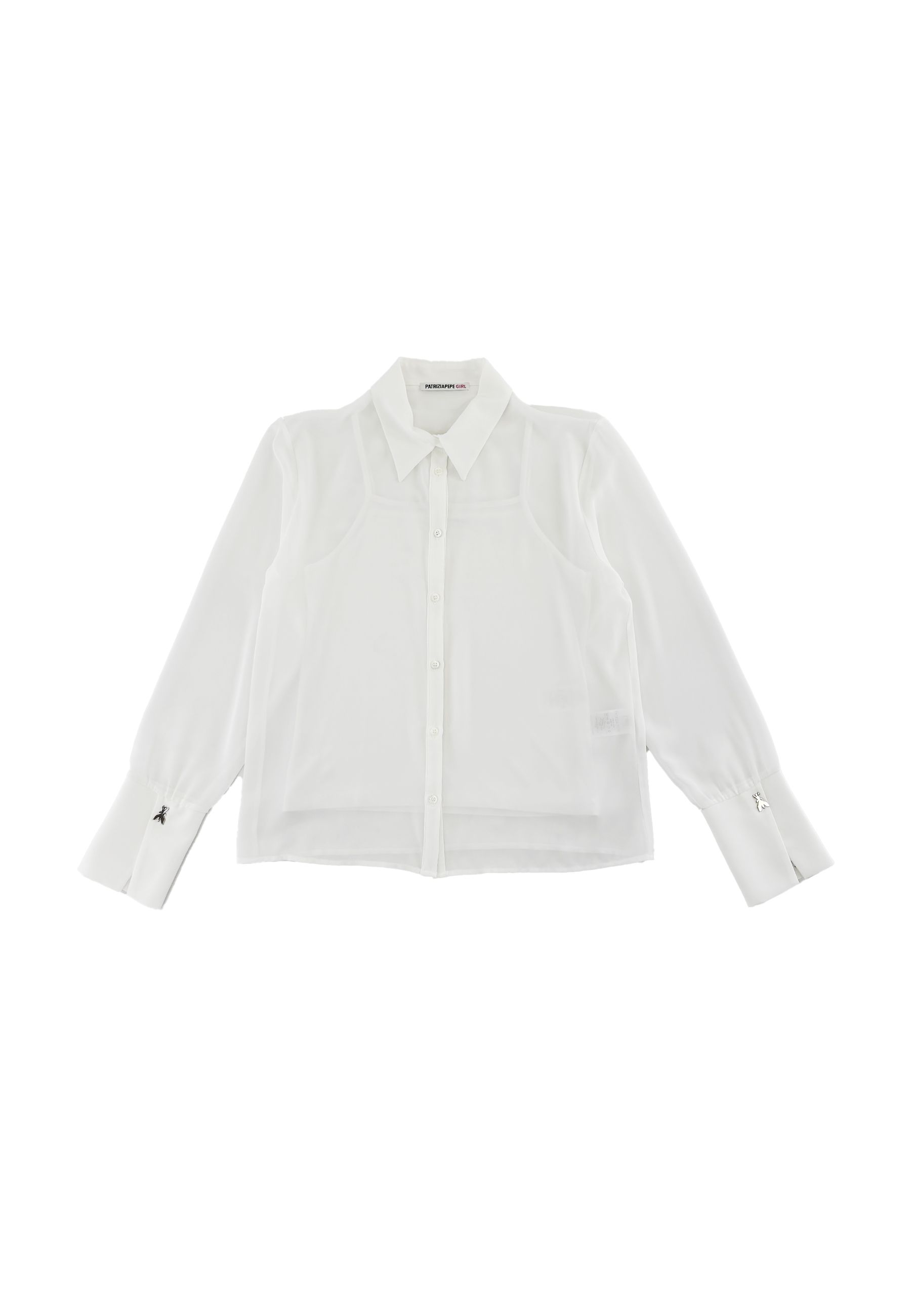Camicia in voile leggero con struttura a doppio strato Bianca e Nera
