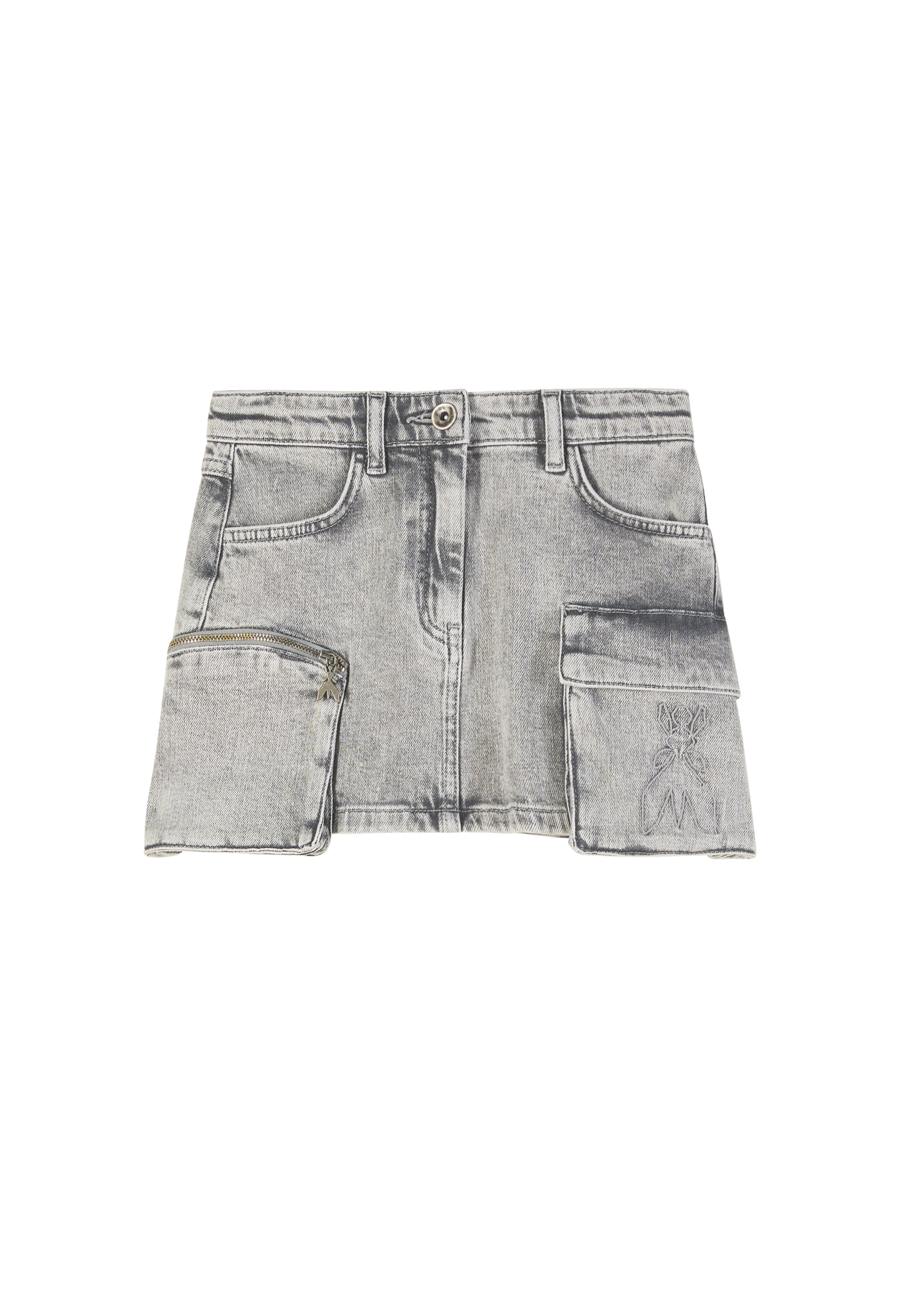 Gonna in denim grigio 