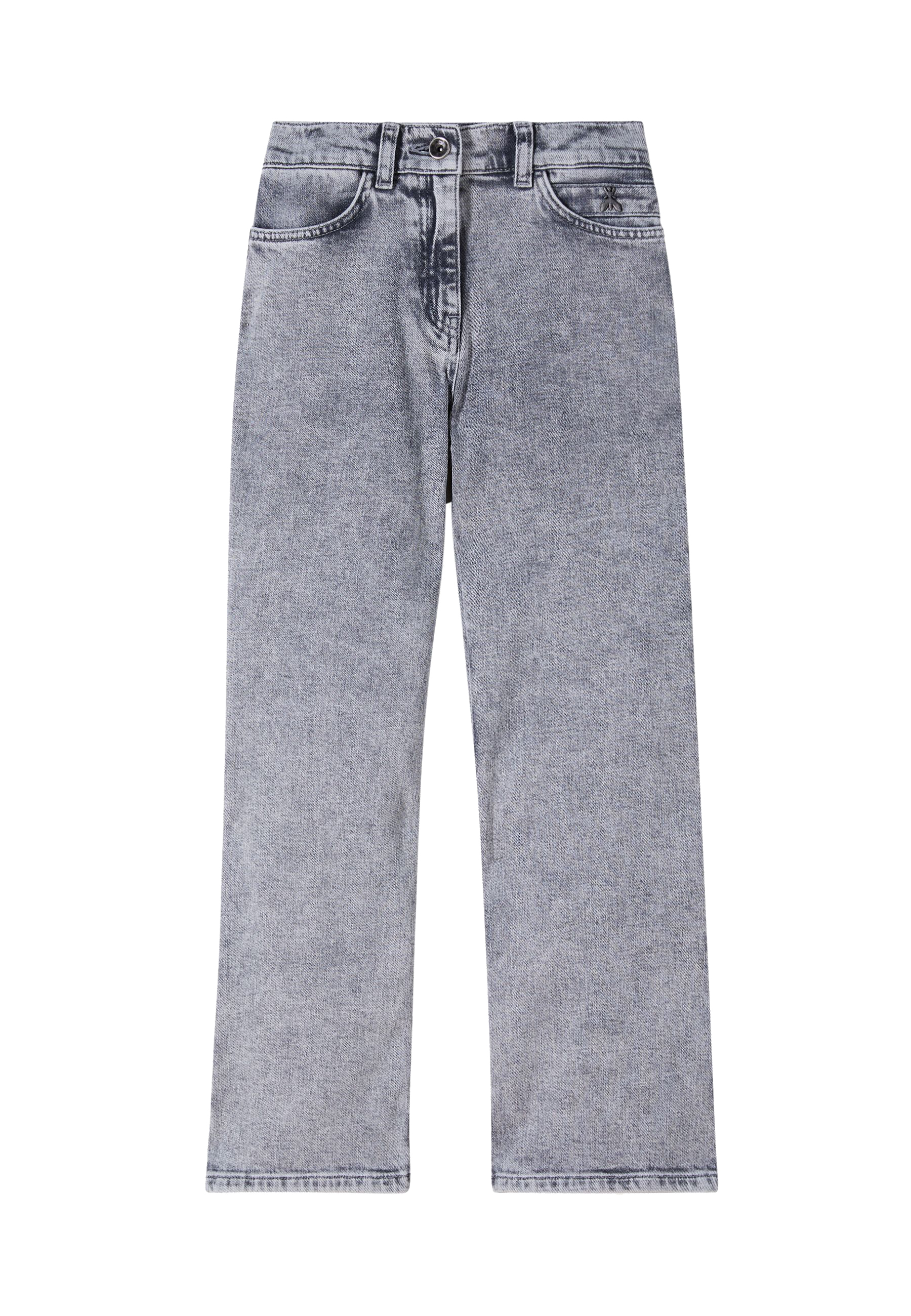 Jeans grigio elasticizzato a taglio largo lavato