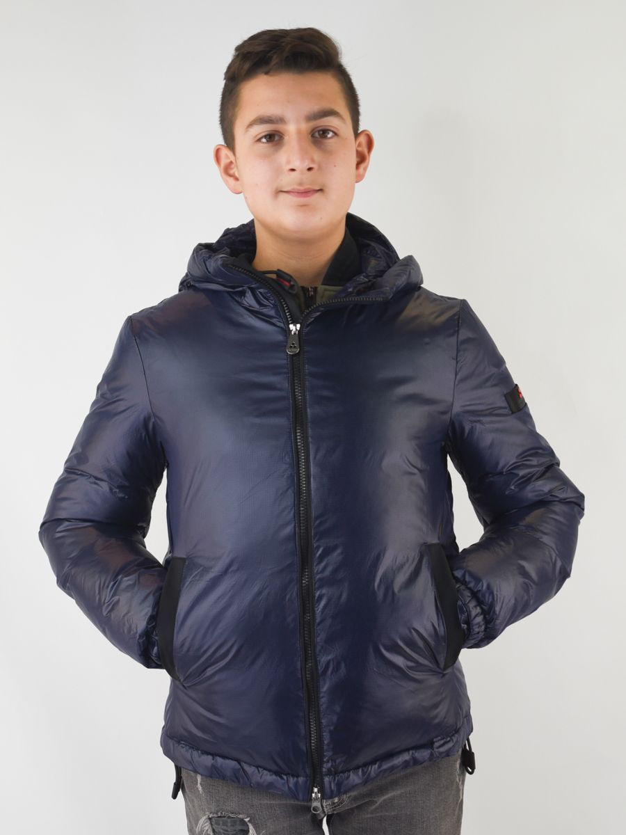 Piumino  lucido fullzip con cappuccio