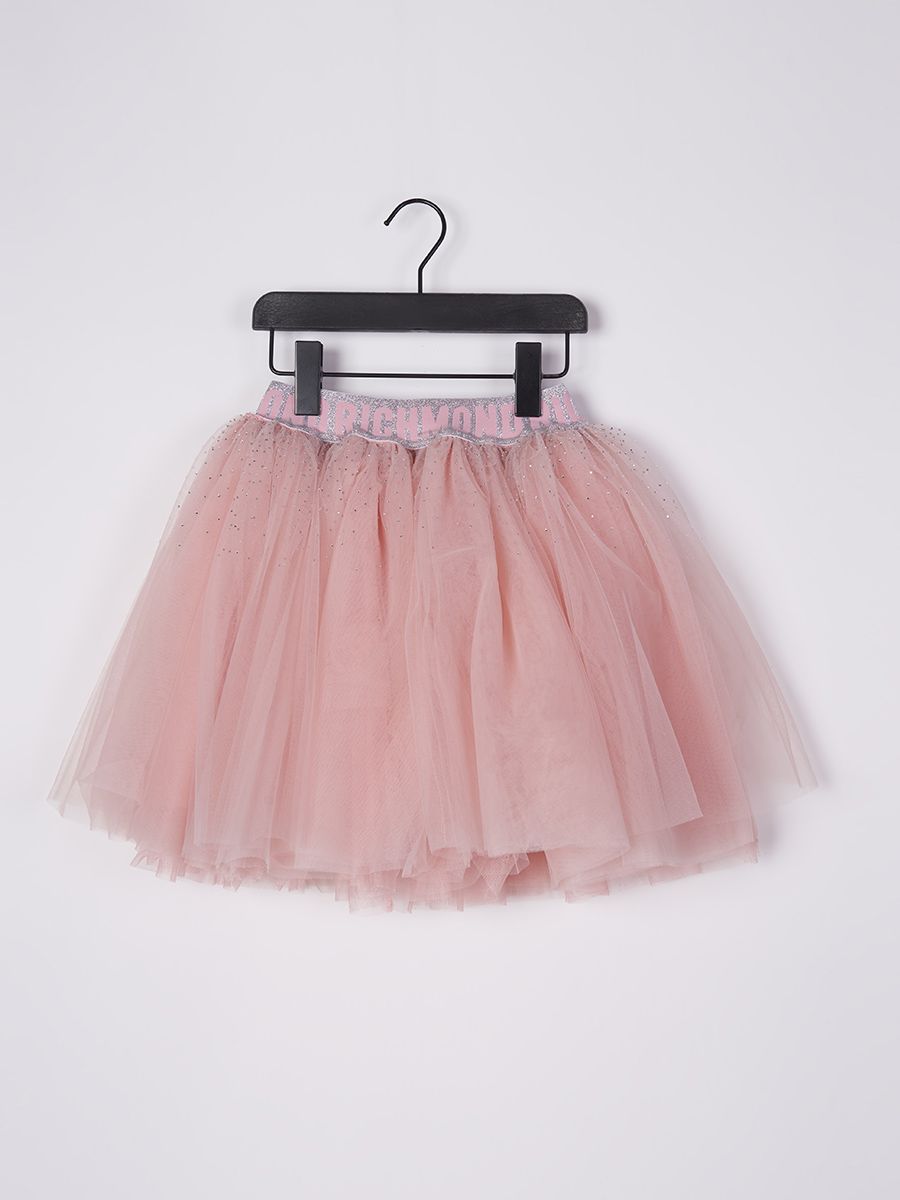 Gonna  in tulle con vita elasticizzata logata