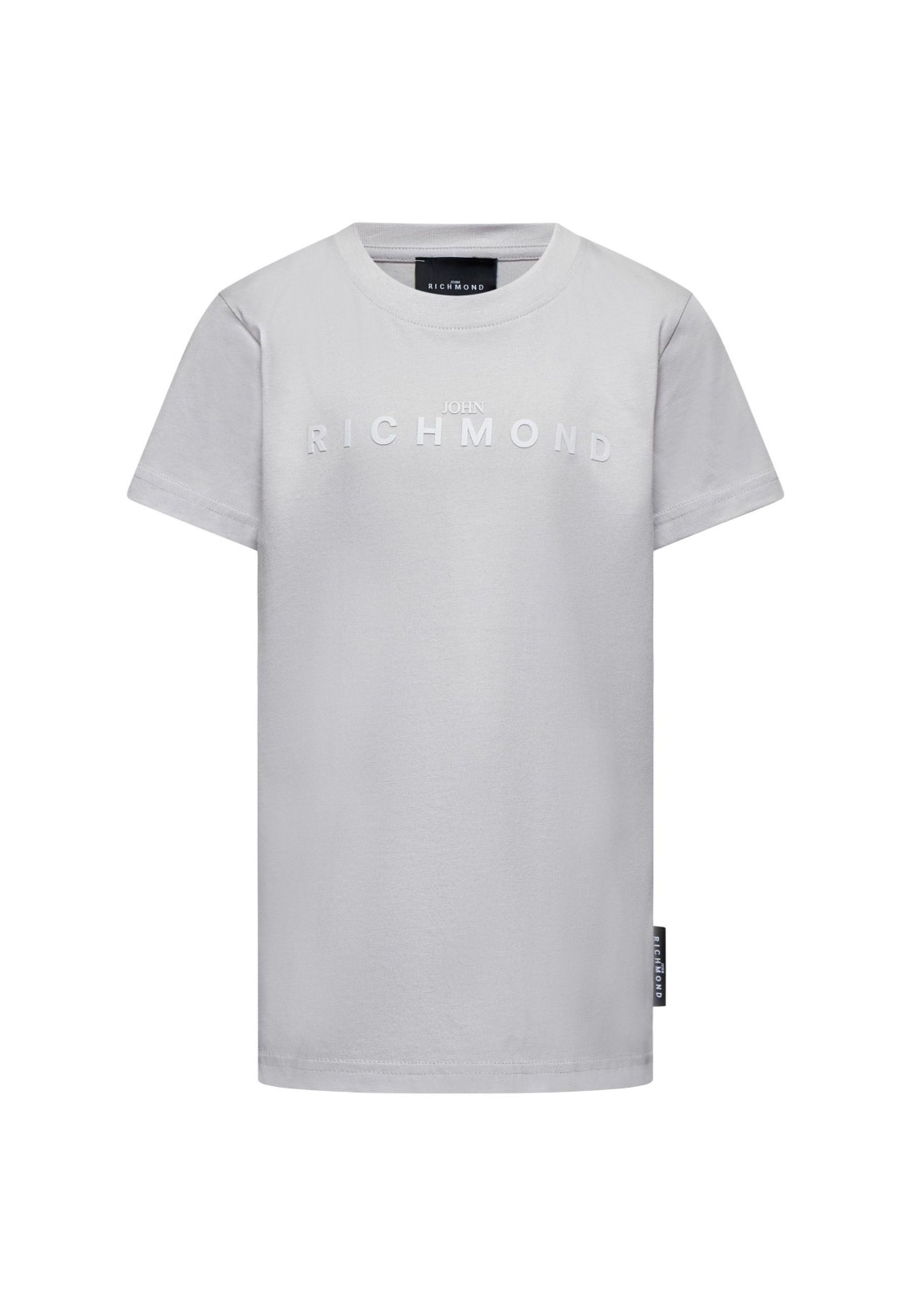 T-shirt grigia per bambini con logo nero