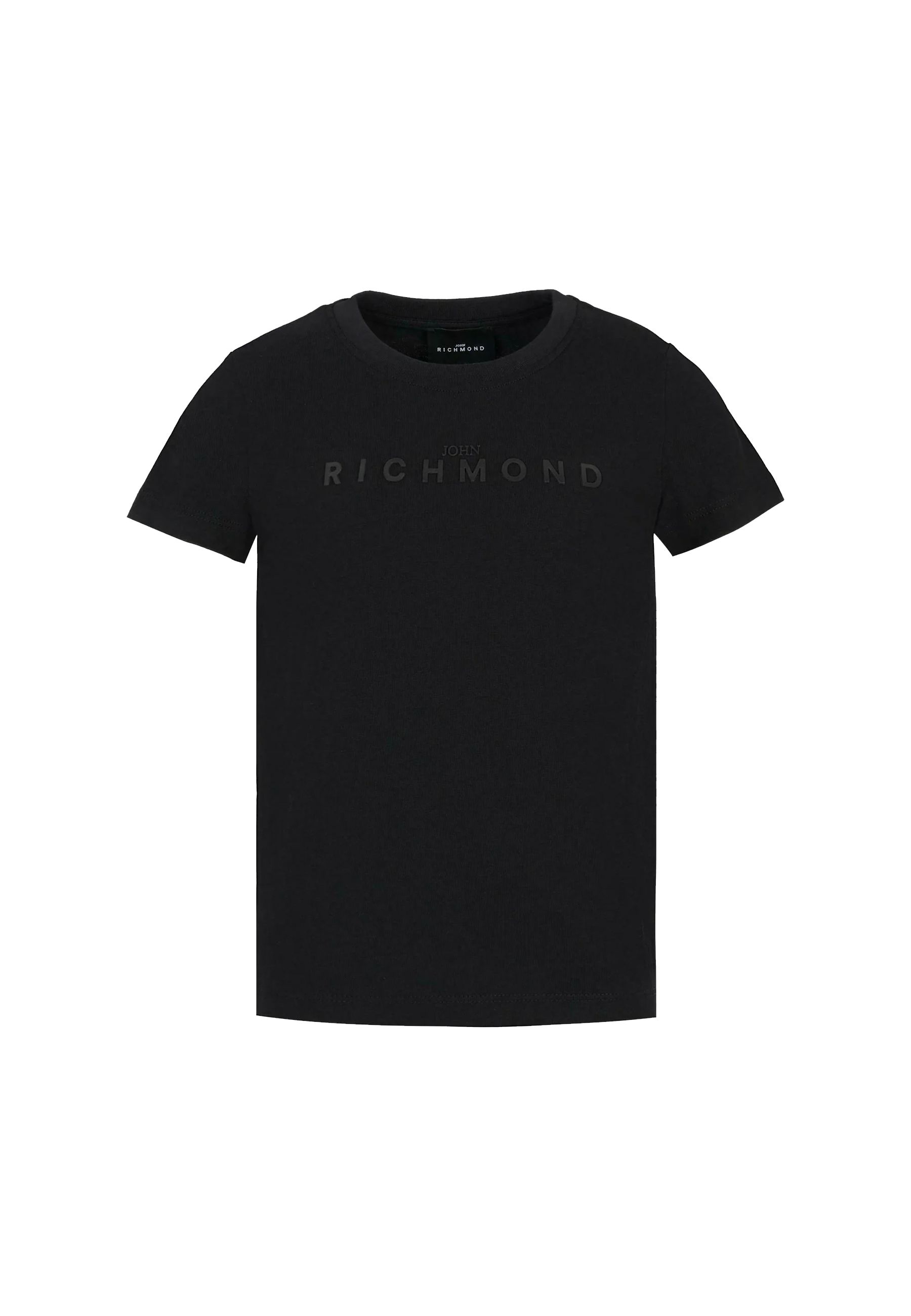 T-shirt grigia per bambini con logo nero