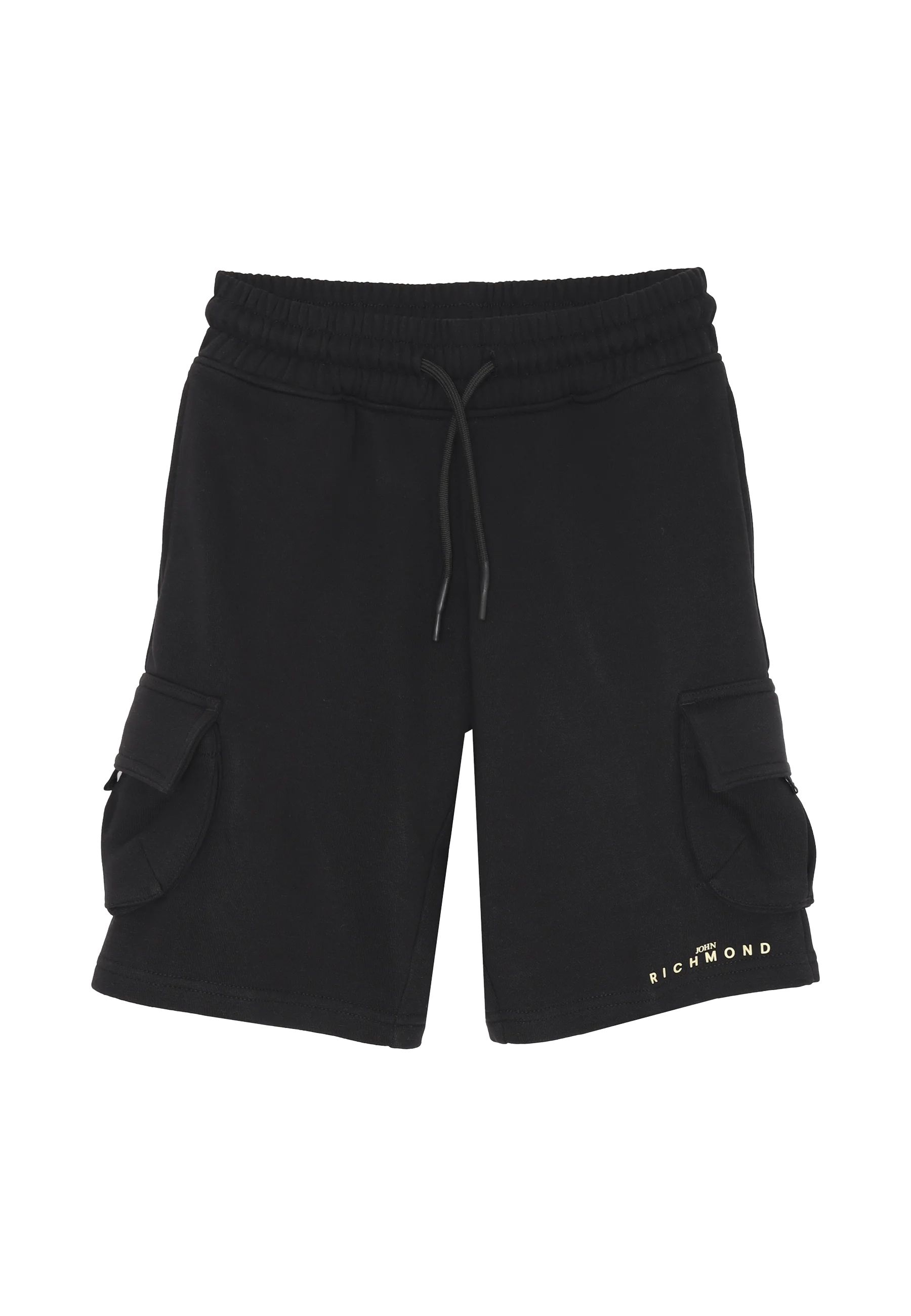 Bermuda cargo in felpa leggera Nero Bianco