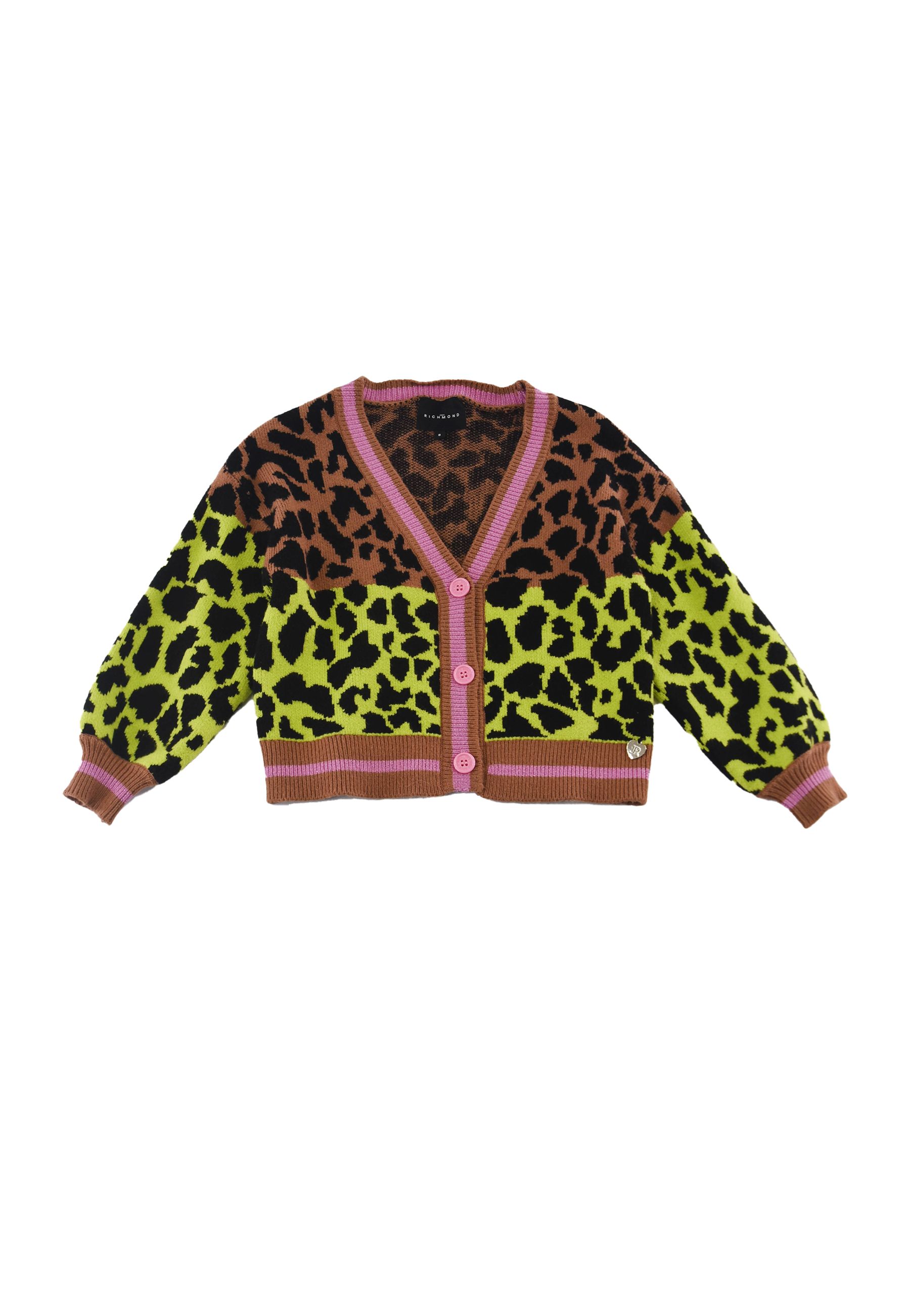 Maglia fantasia leopardata bicolore