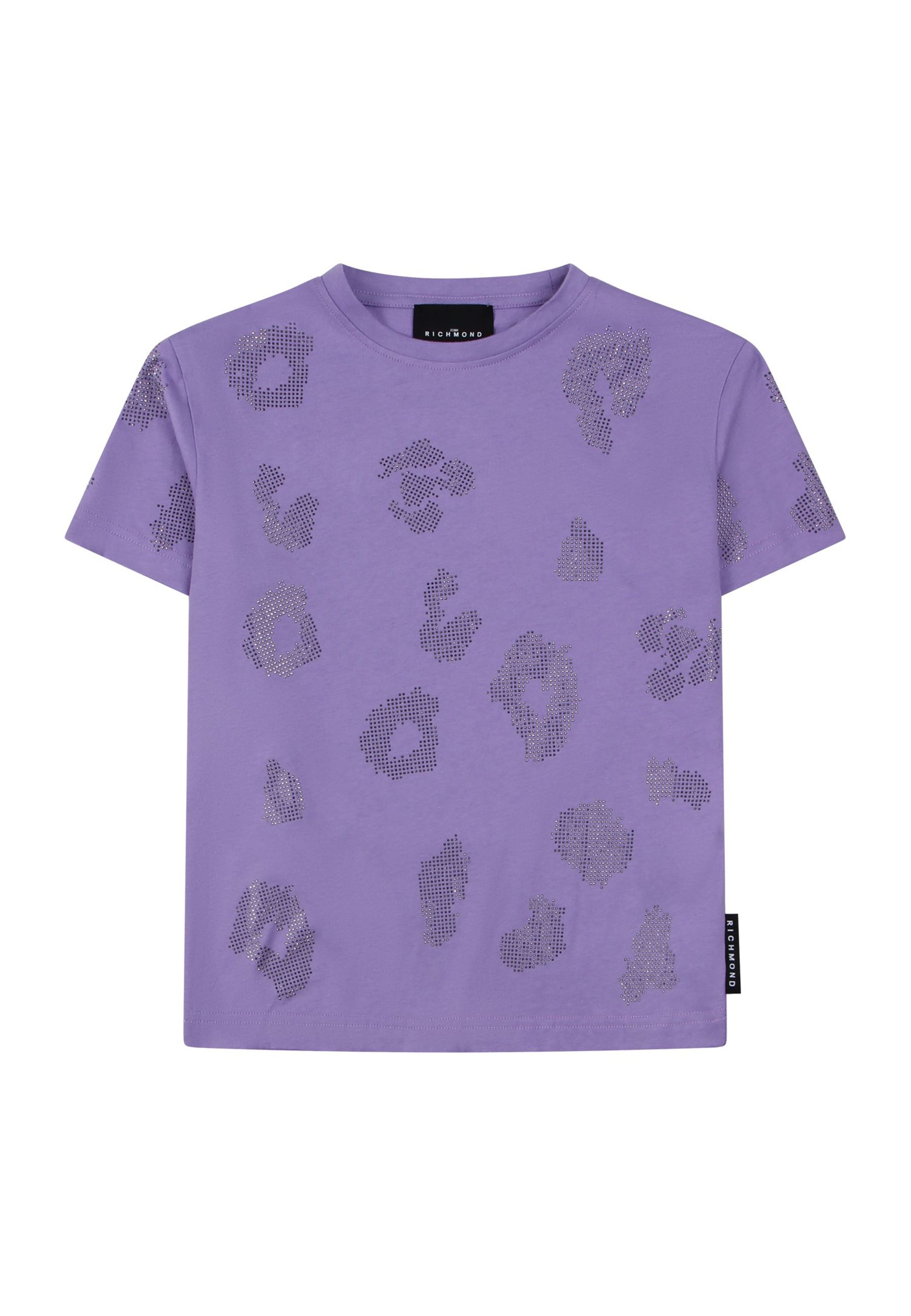 T-shirt fantasia Leopardata in strass