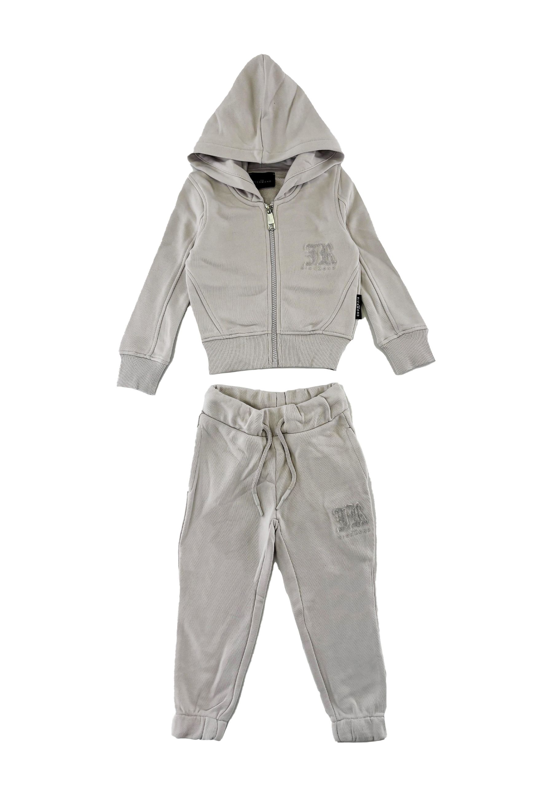 Tuta felpa girocollo stampata con pantalone Jogging