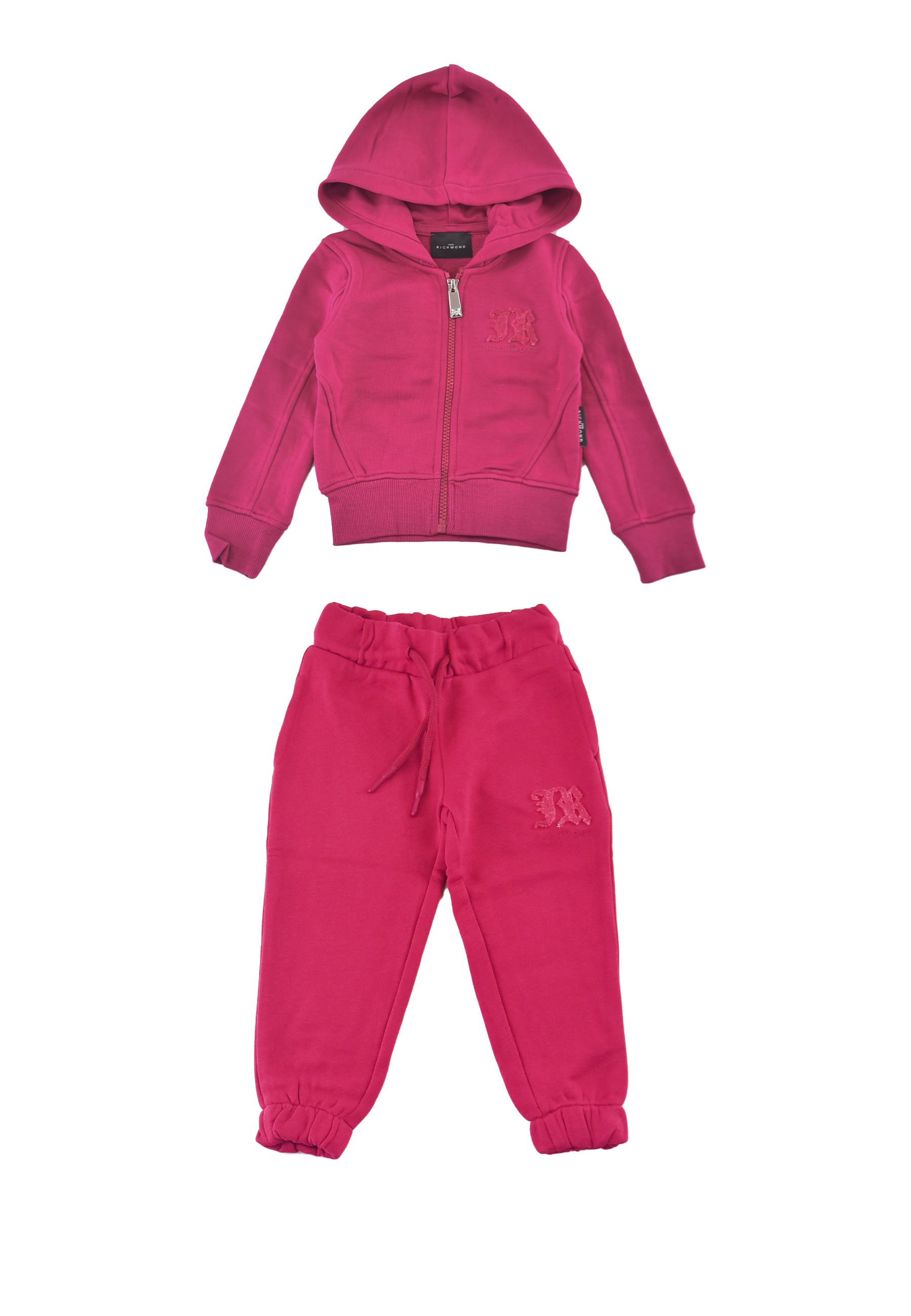 Tuta felpa girocollo stampata con pantalone Jogging