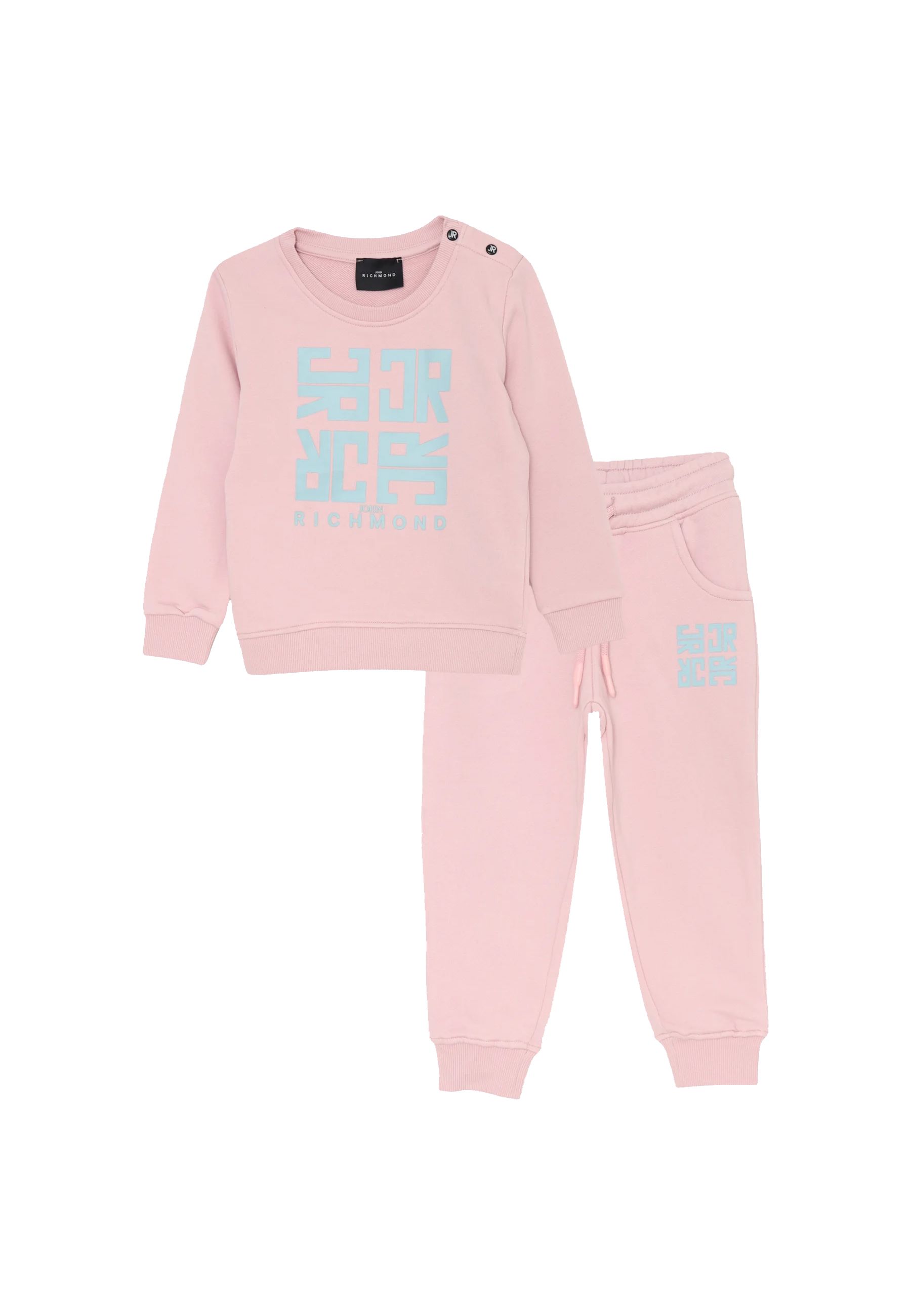 Tuta girocollo con Jogging rosa Lilla