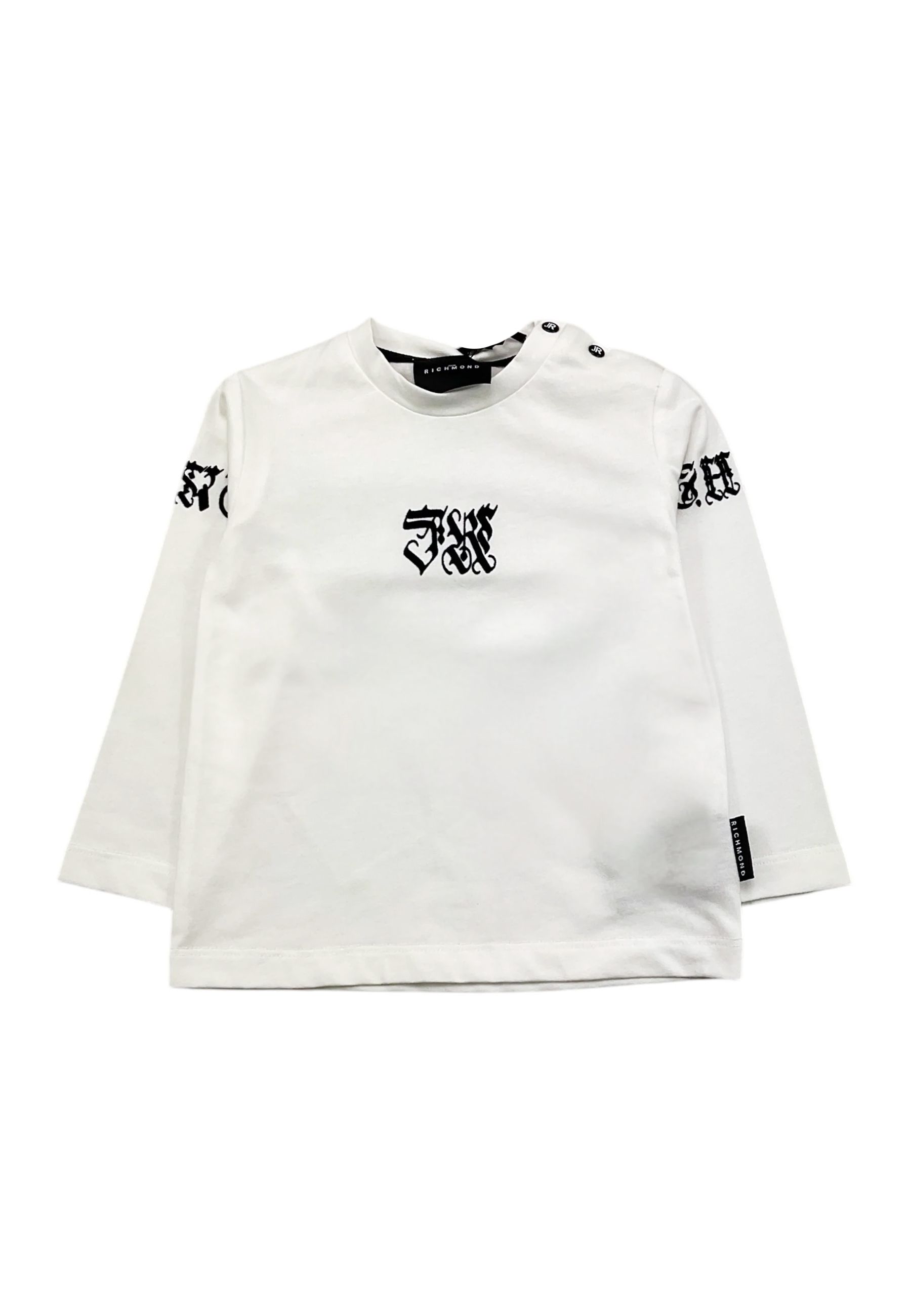T-shirt con stampa in contrasto bianco per neonato