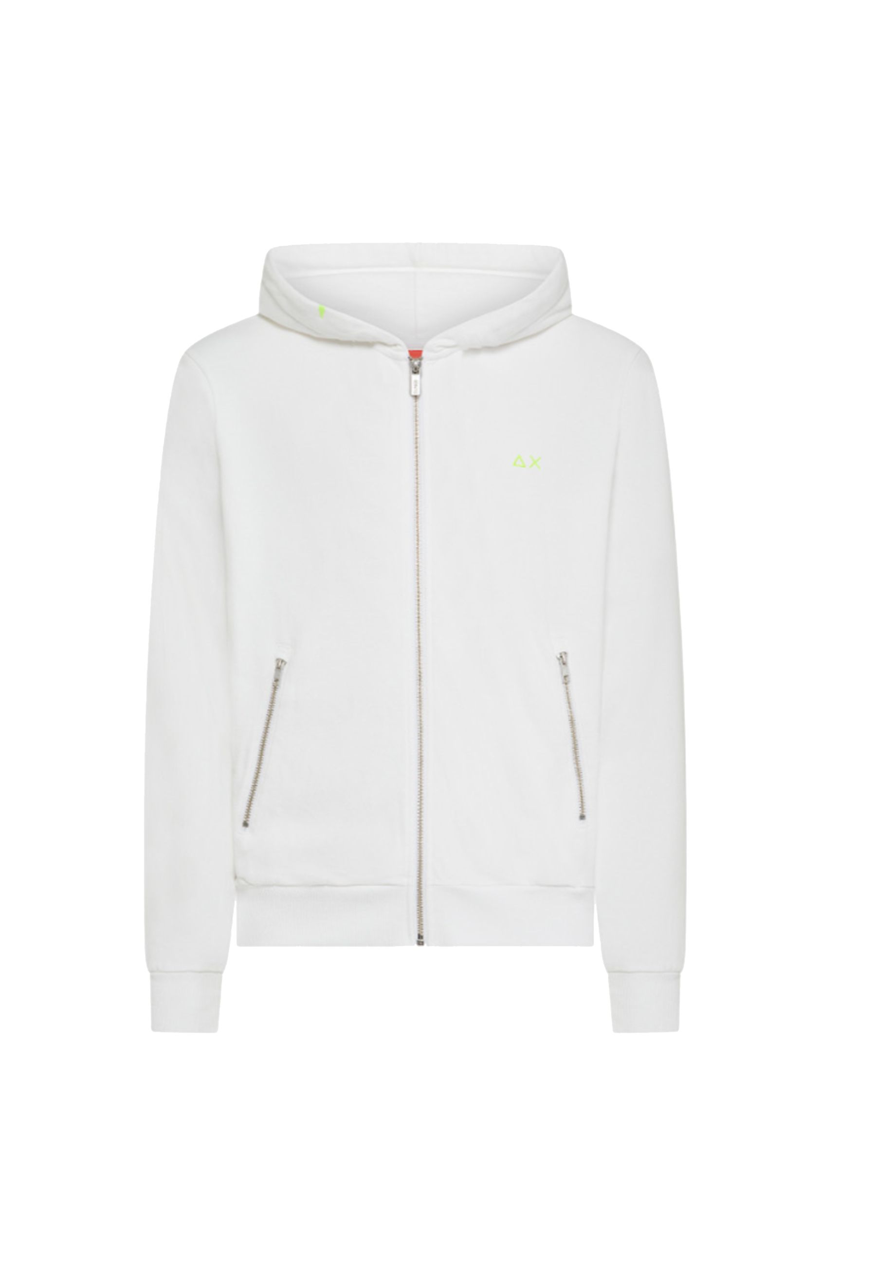 Felpa in cotone con cappuccio e zip