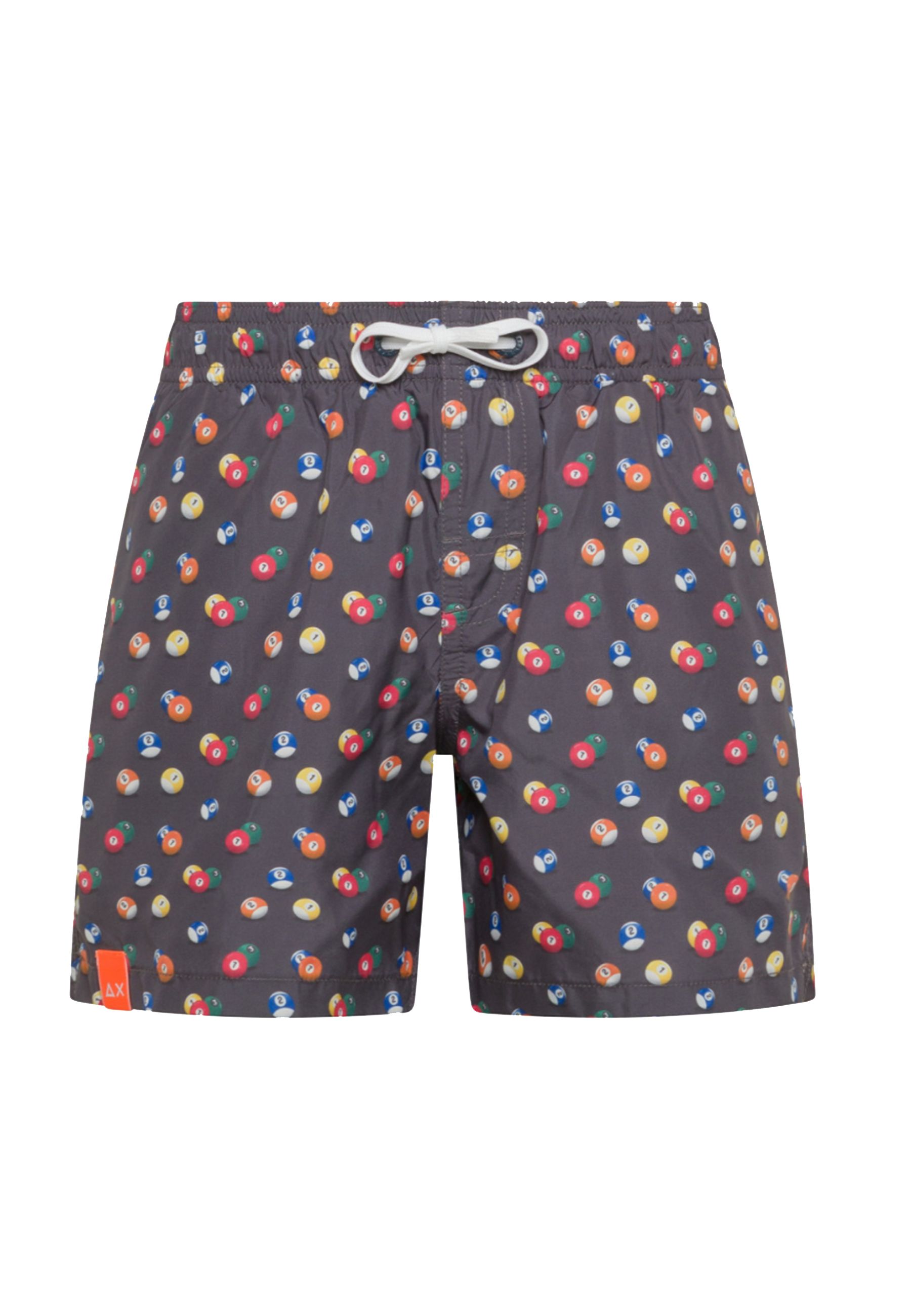 Costume Boxer mare in nylon bianco fantasia Tennis