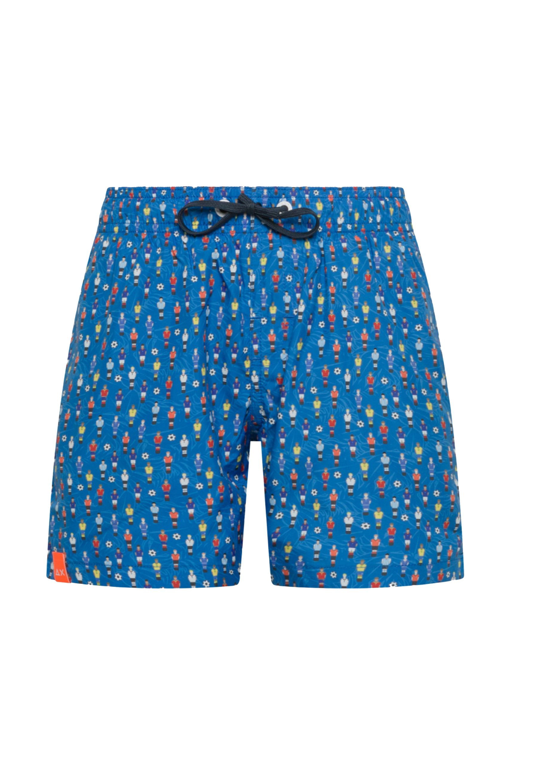 Costume Boxer mare in nylon bianco fantasia Tennis