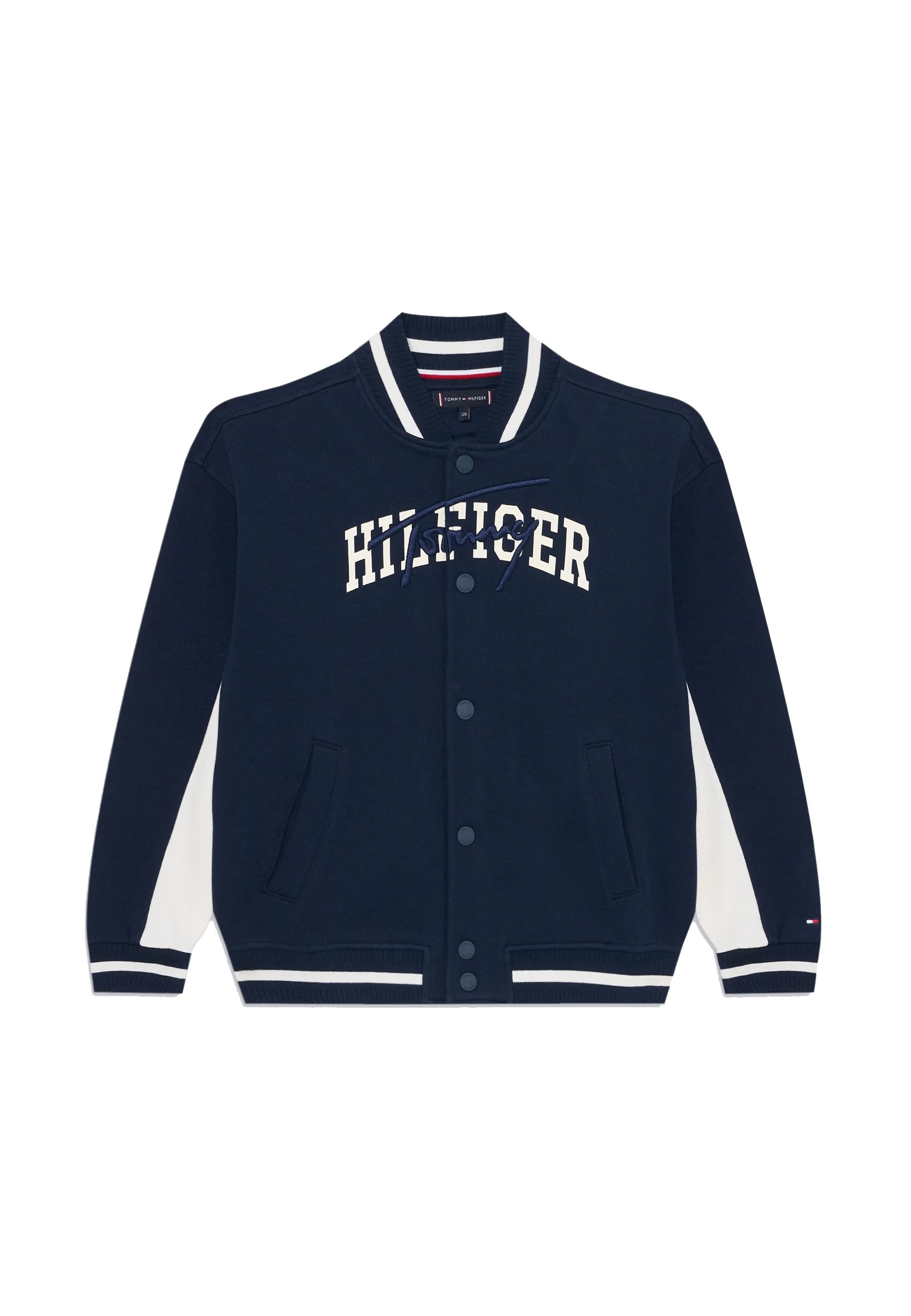 Felpa bomber in cotone modello college blu
