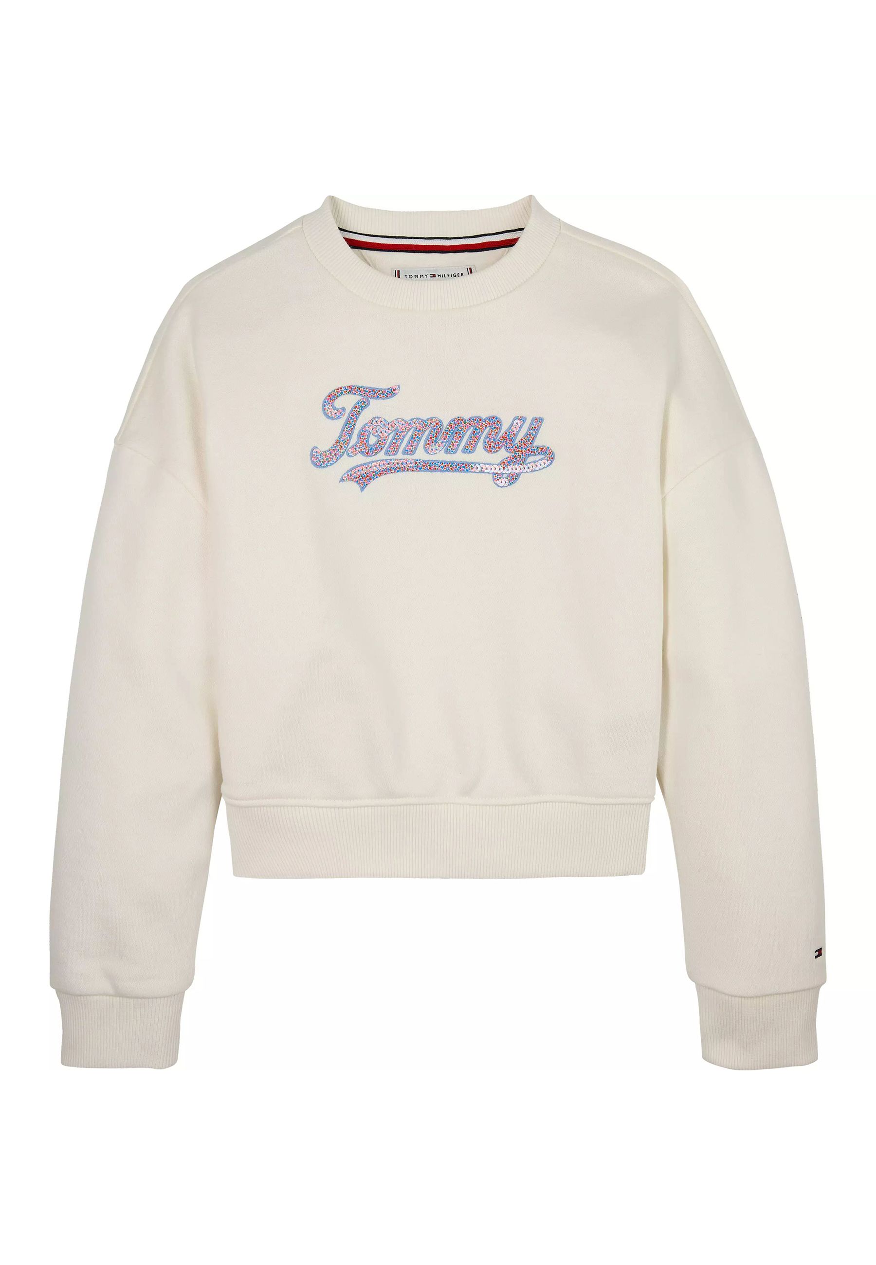 Felpa con paillettes tommy Stampata