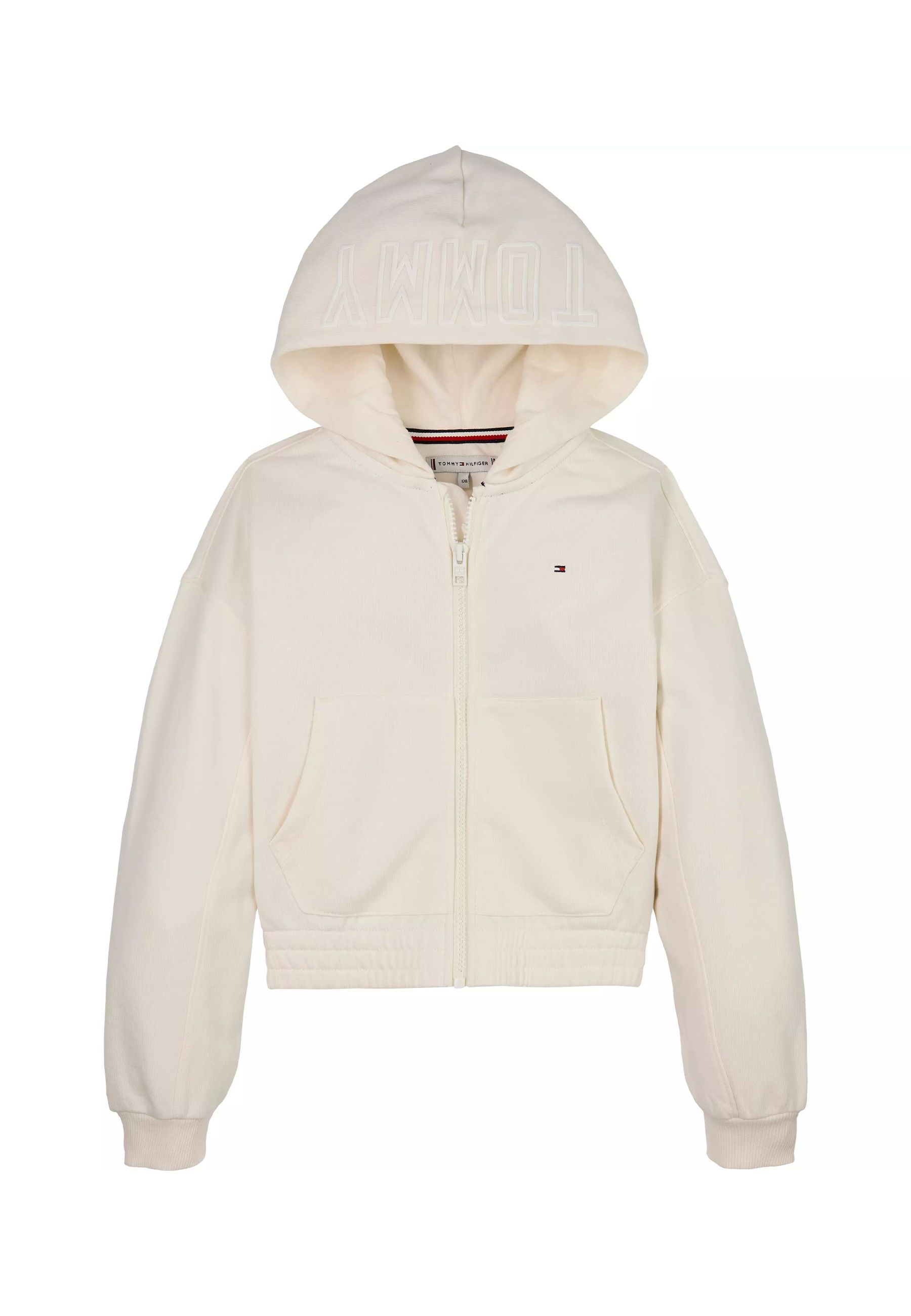 Felpa cappuccio con zip e stampa tommy puff