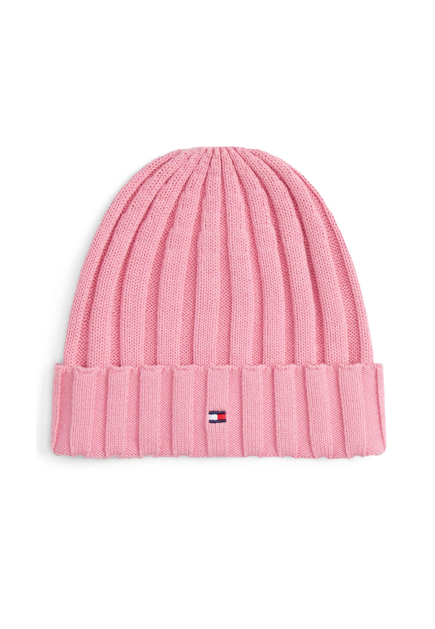 Cappello nero in maglia con ricamo piccolo
