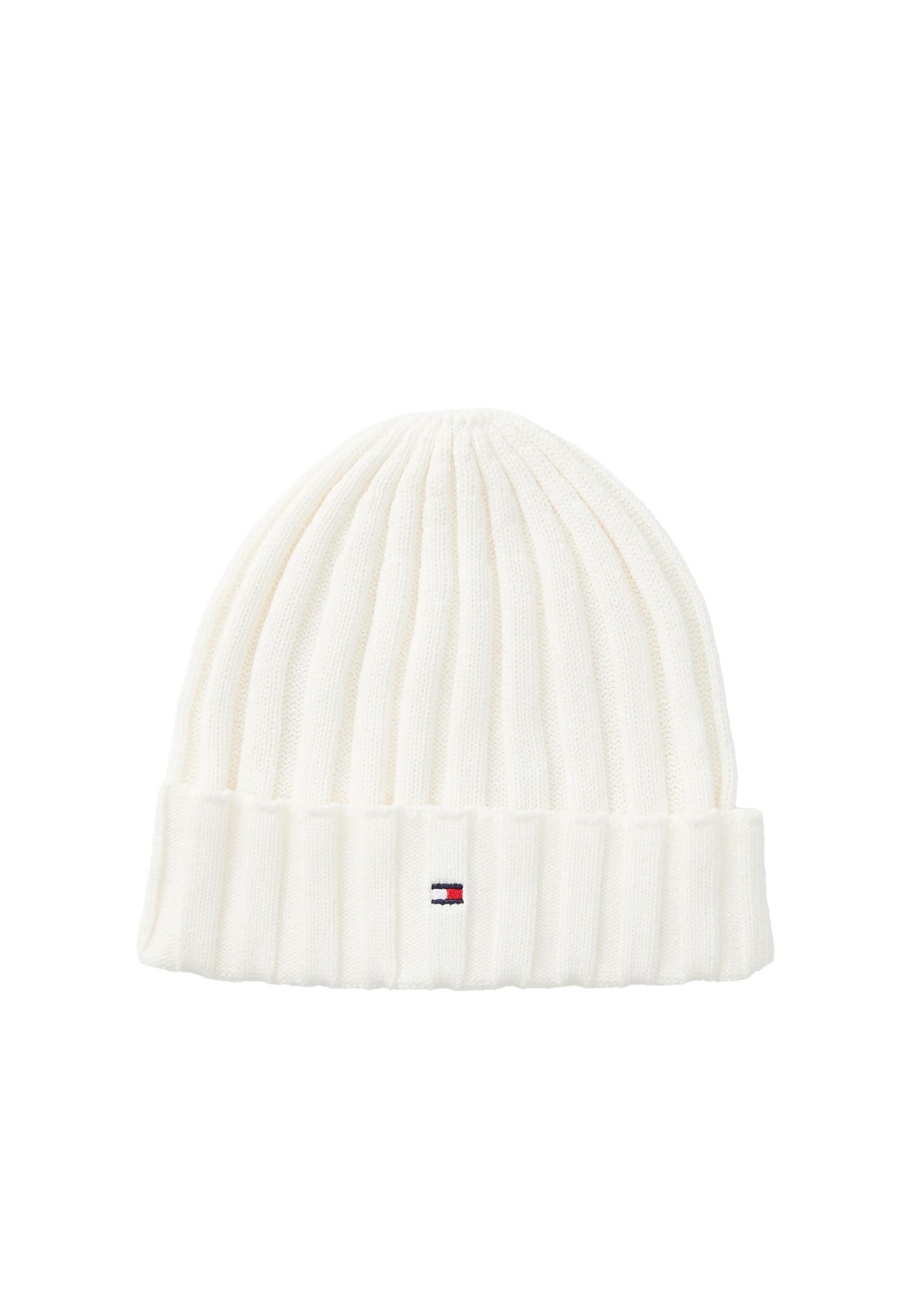 Cappello nero in maglia con ricamo piccolo
