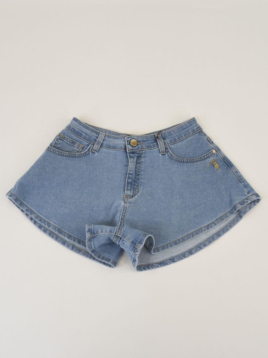 Shorts  in jeans con ricamo logo 