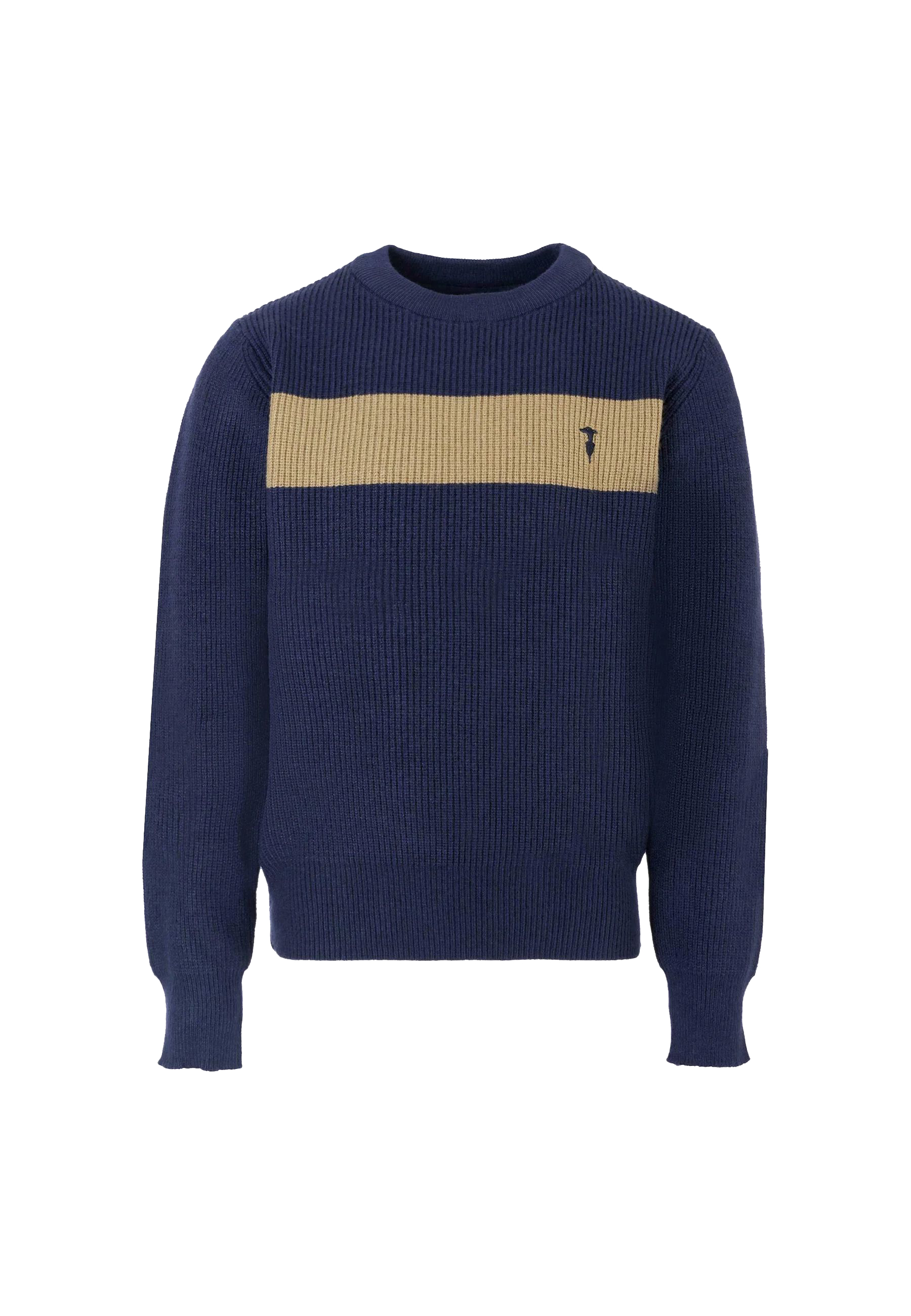 Maglia rigato girocollo Beige e marrone
