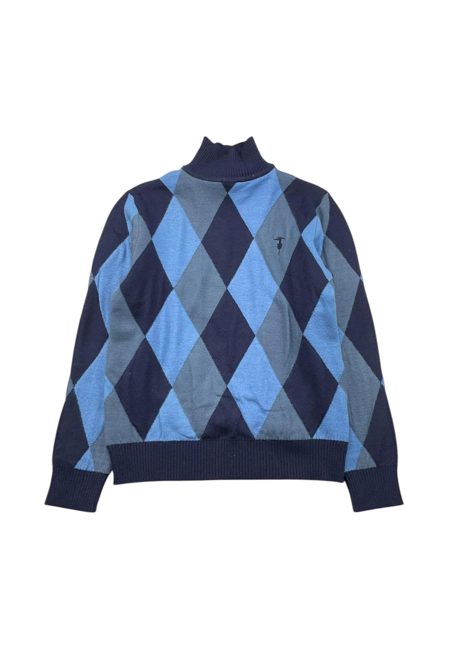Maglia Blu a lupetto a tinta unita con Logo
