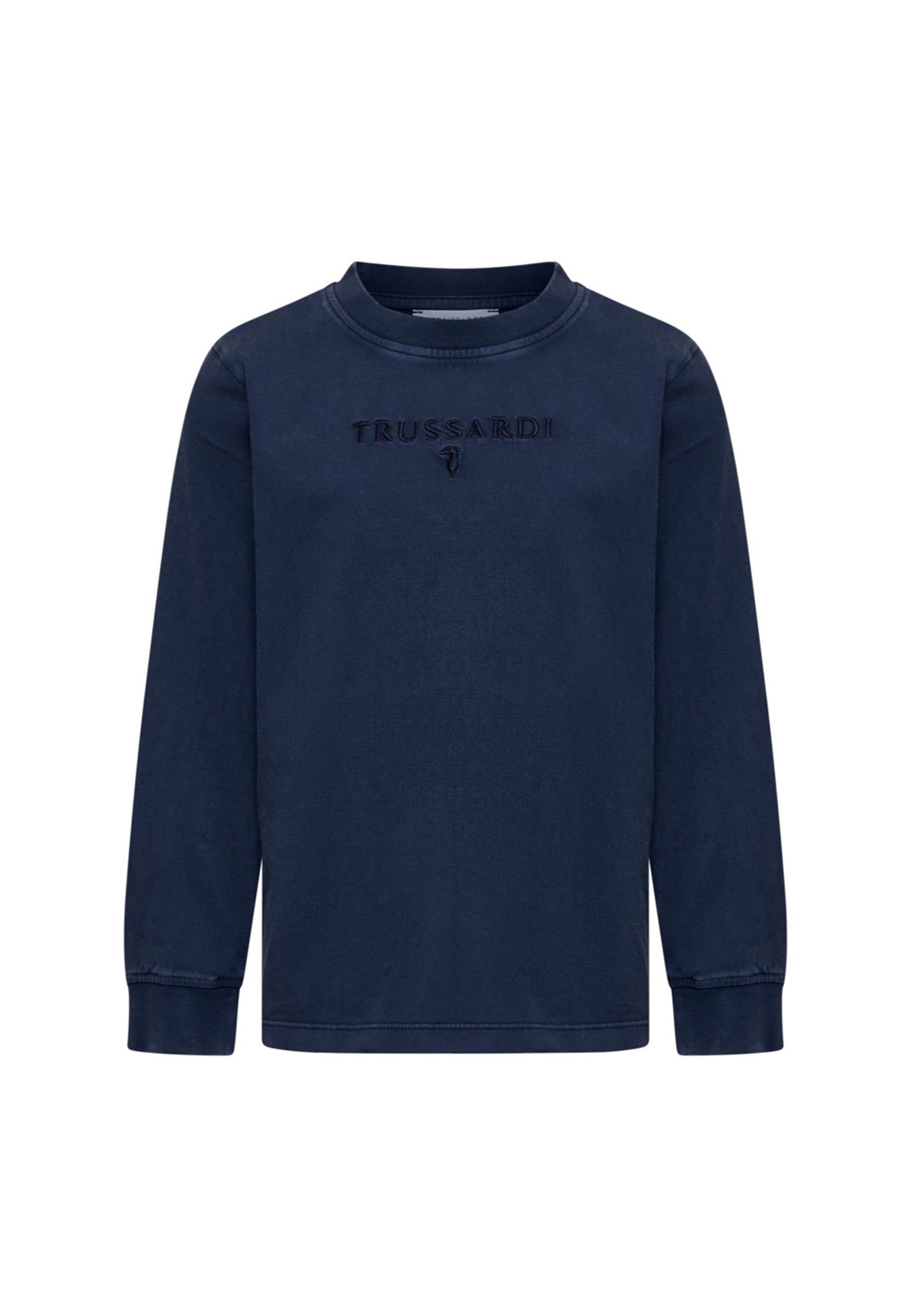 T-shirt tinta unita con stampa Blu
