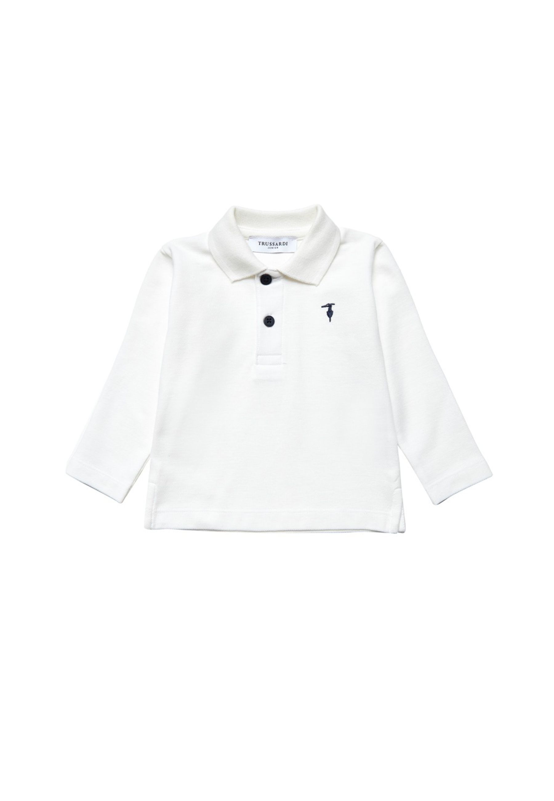 Polo tinta unita Ricamata Bianca