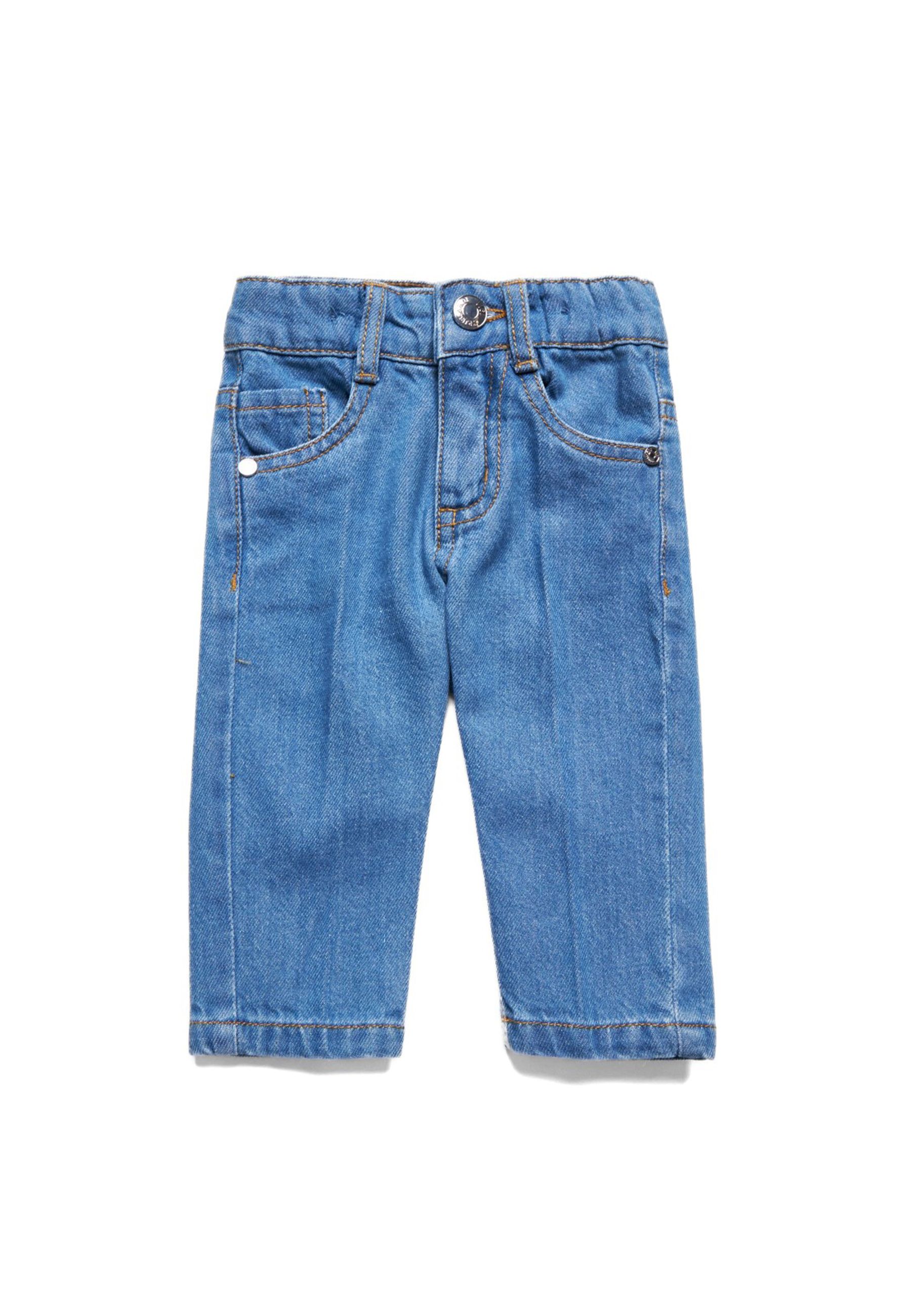 Jeans neonato con girovita regolabile blu