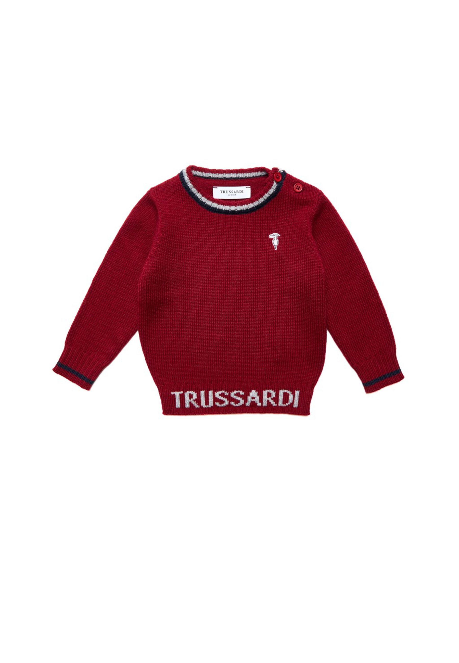 Maglia girocollo Rosso in misto cashmere