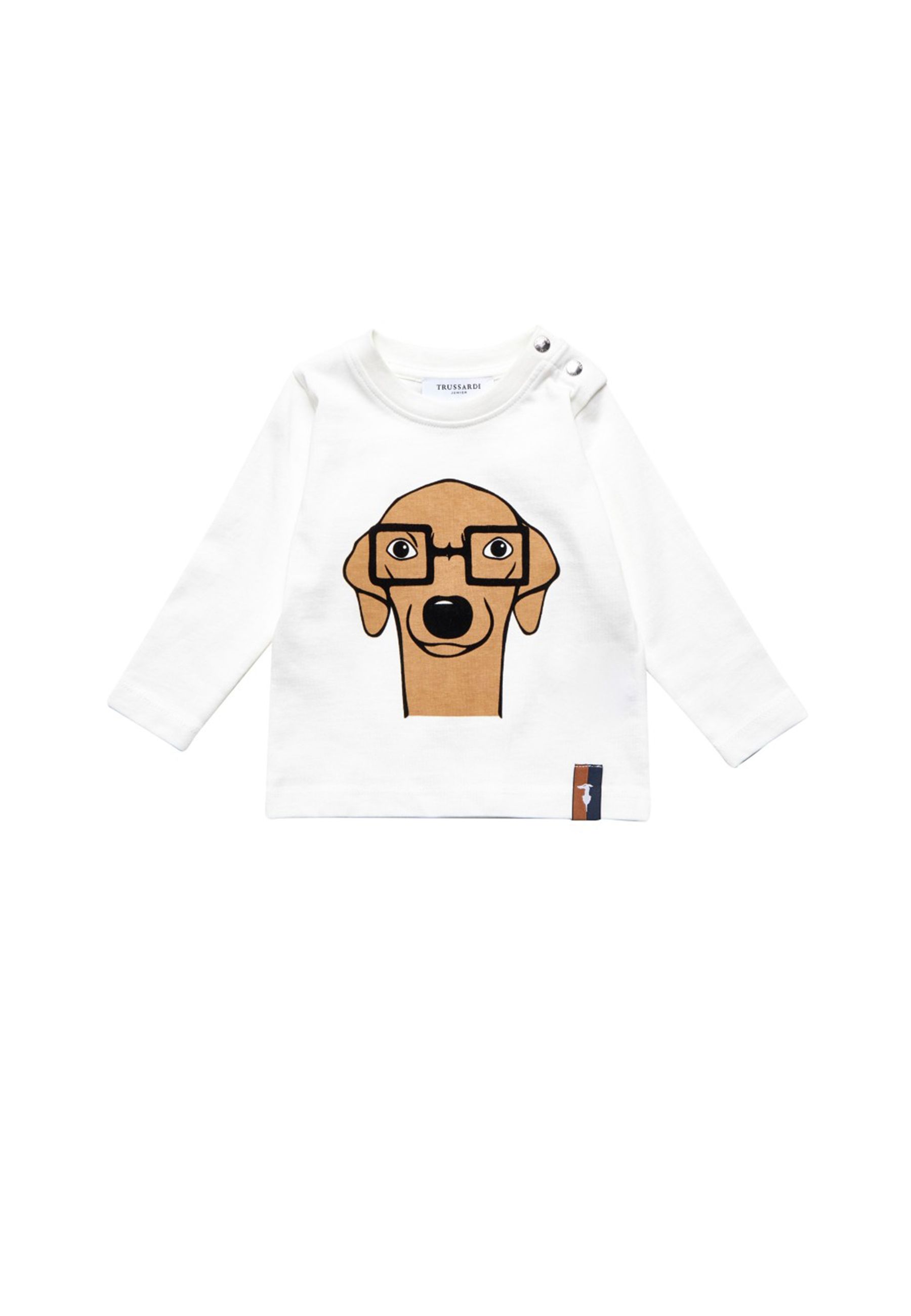 T-shirt girocollo panna con Stampa Maxi