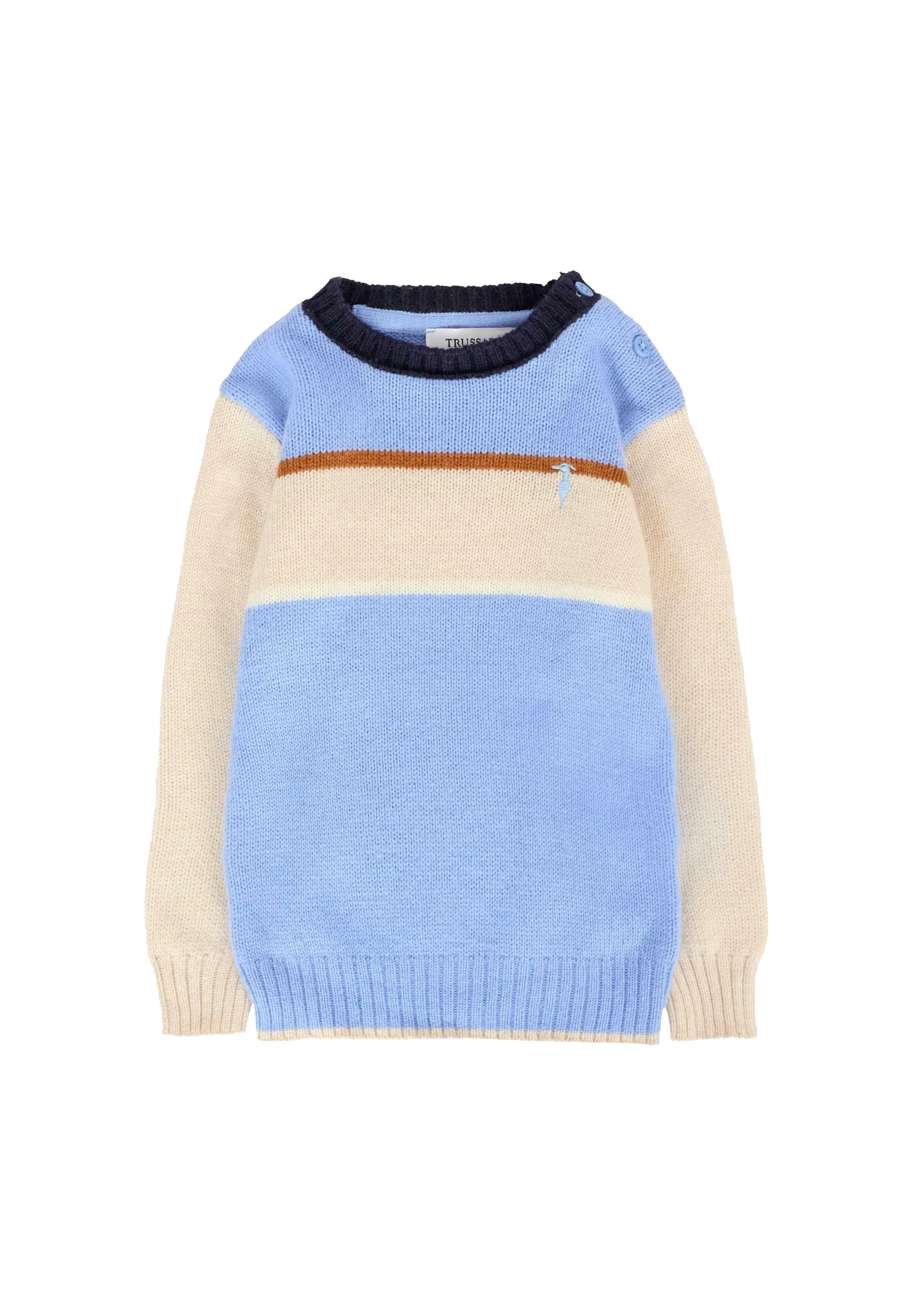 Maglia azzurro per neonato con ricamo