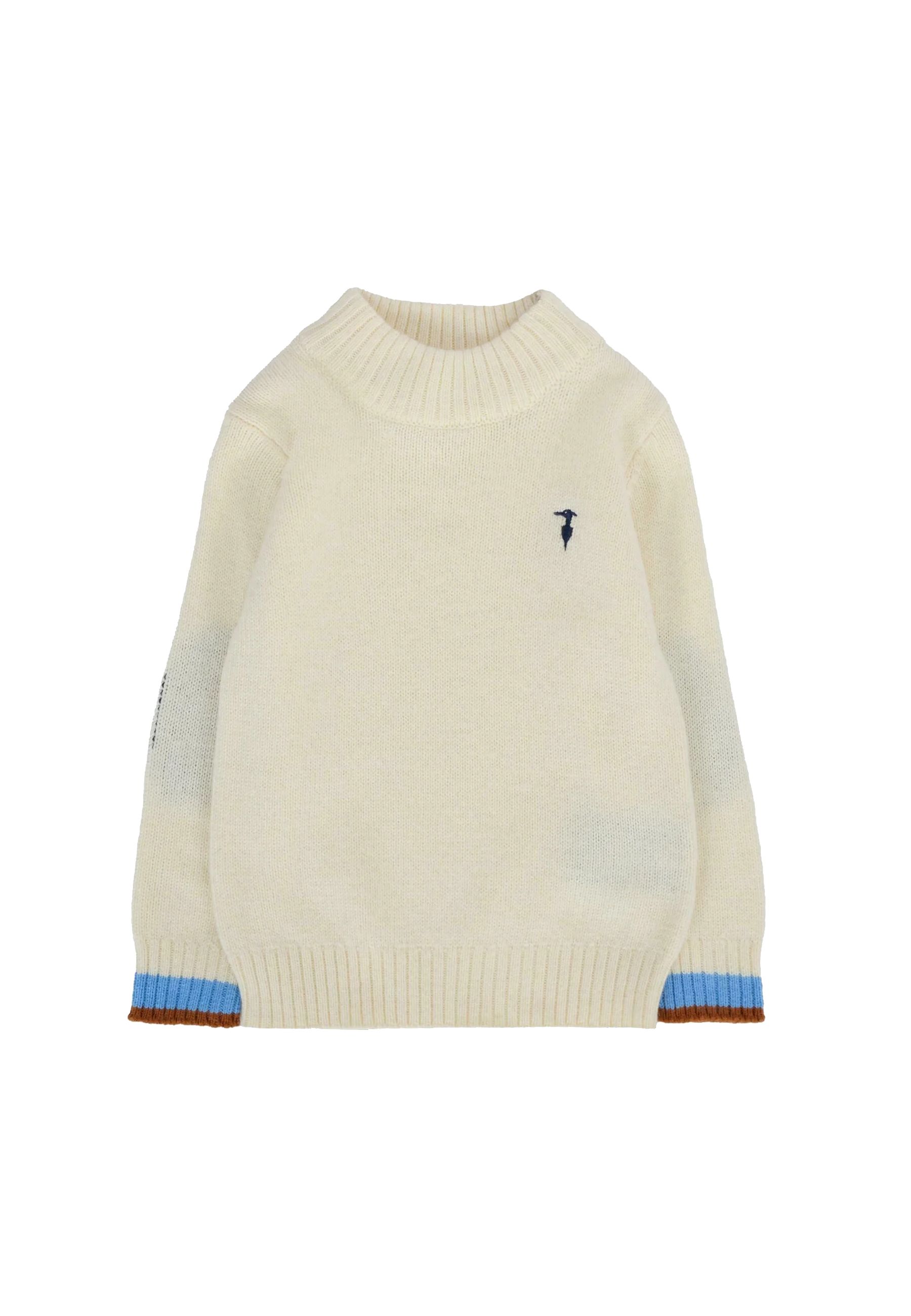 Maglia Dolcevita blu per neonato con logo celeste