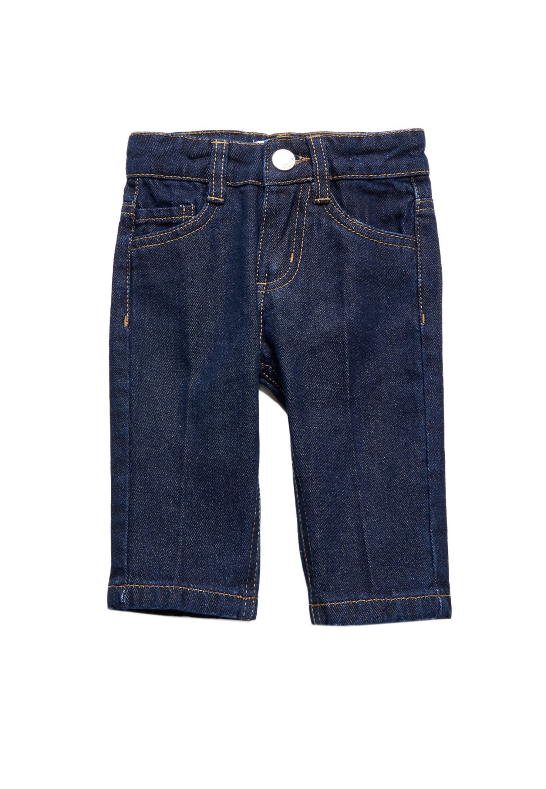 Jeans neonato con girovita regolabile blu