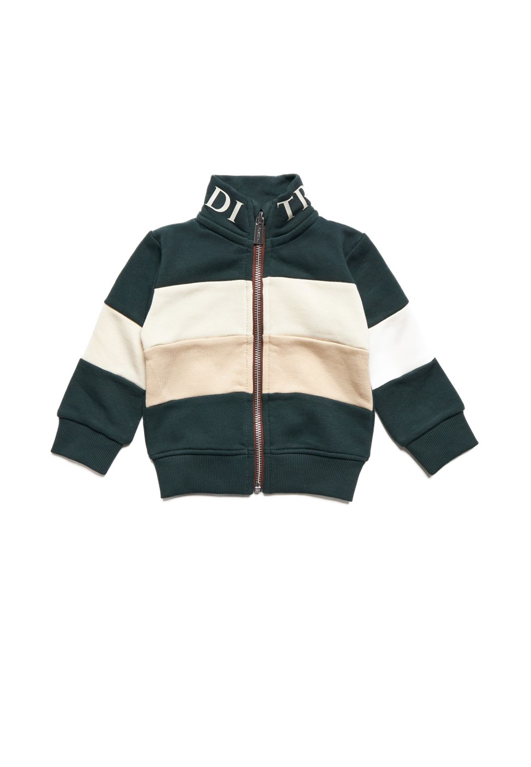 Felpa cardigan full zip bicolore