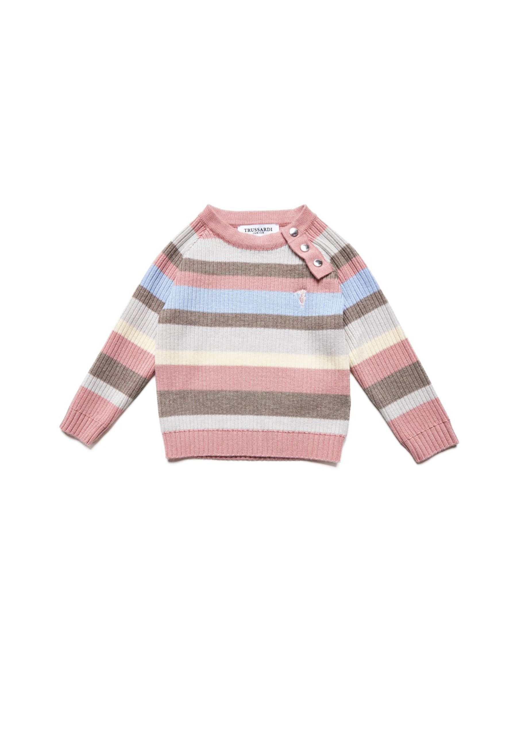 Maglia con fantasia a righe rosa