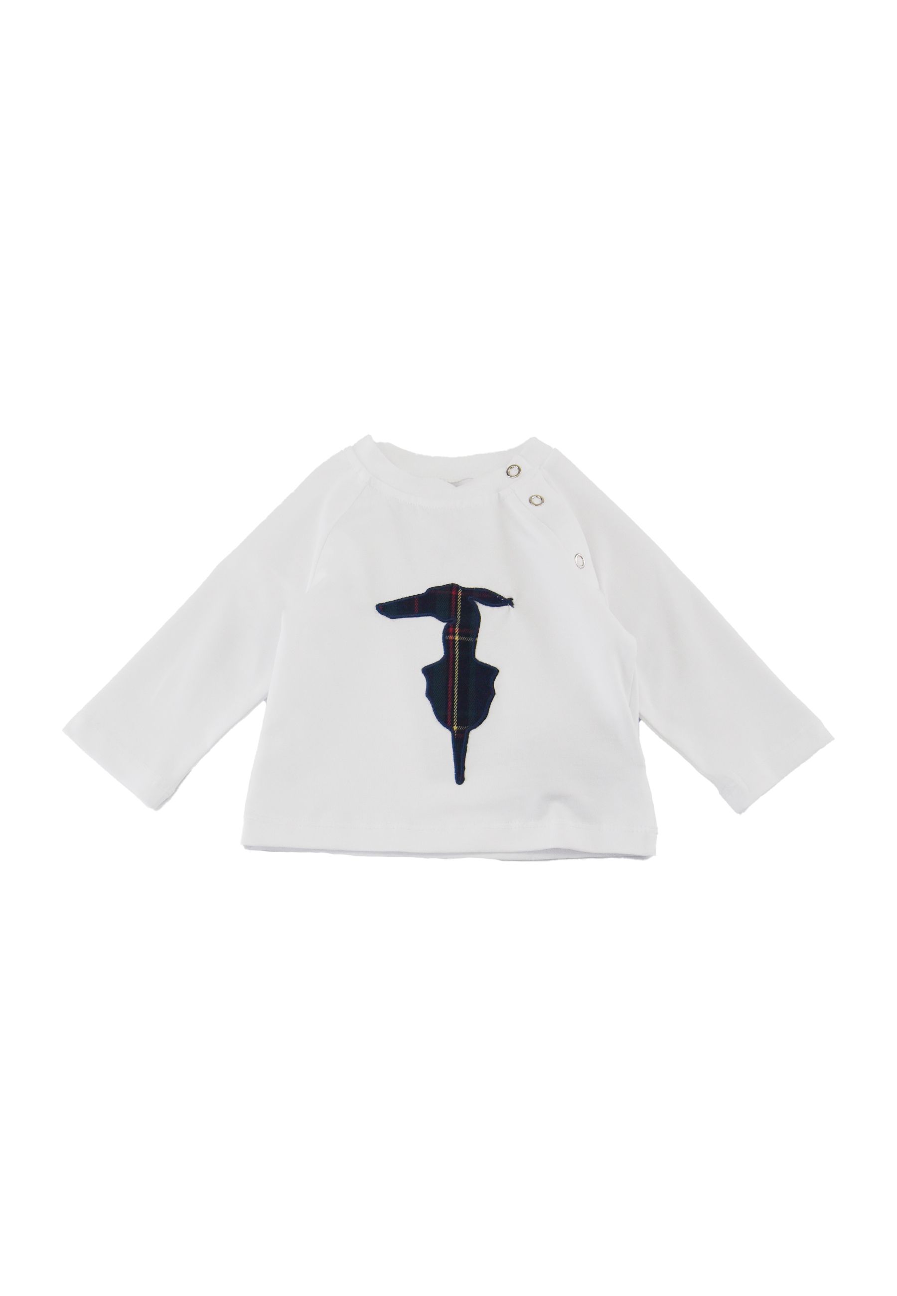 T-shirt neonato con ricamo check