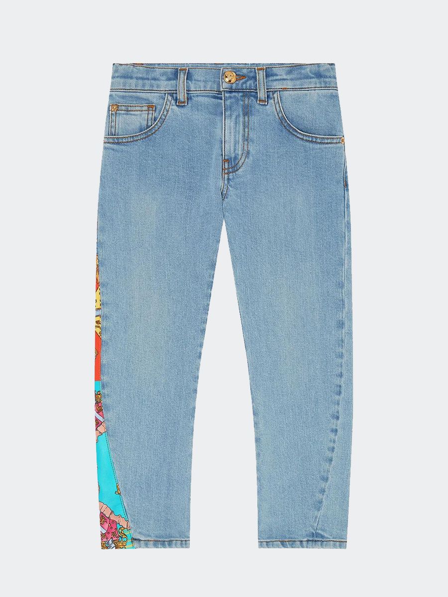 Jeans  con banda laterale multicolor