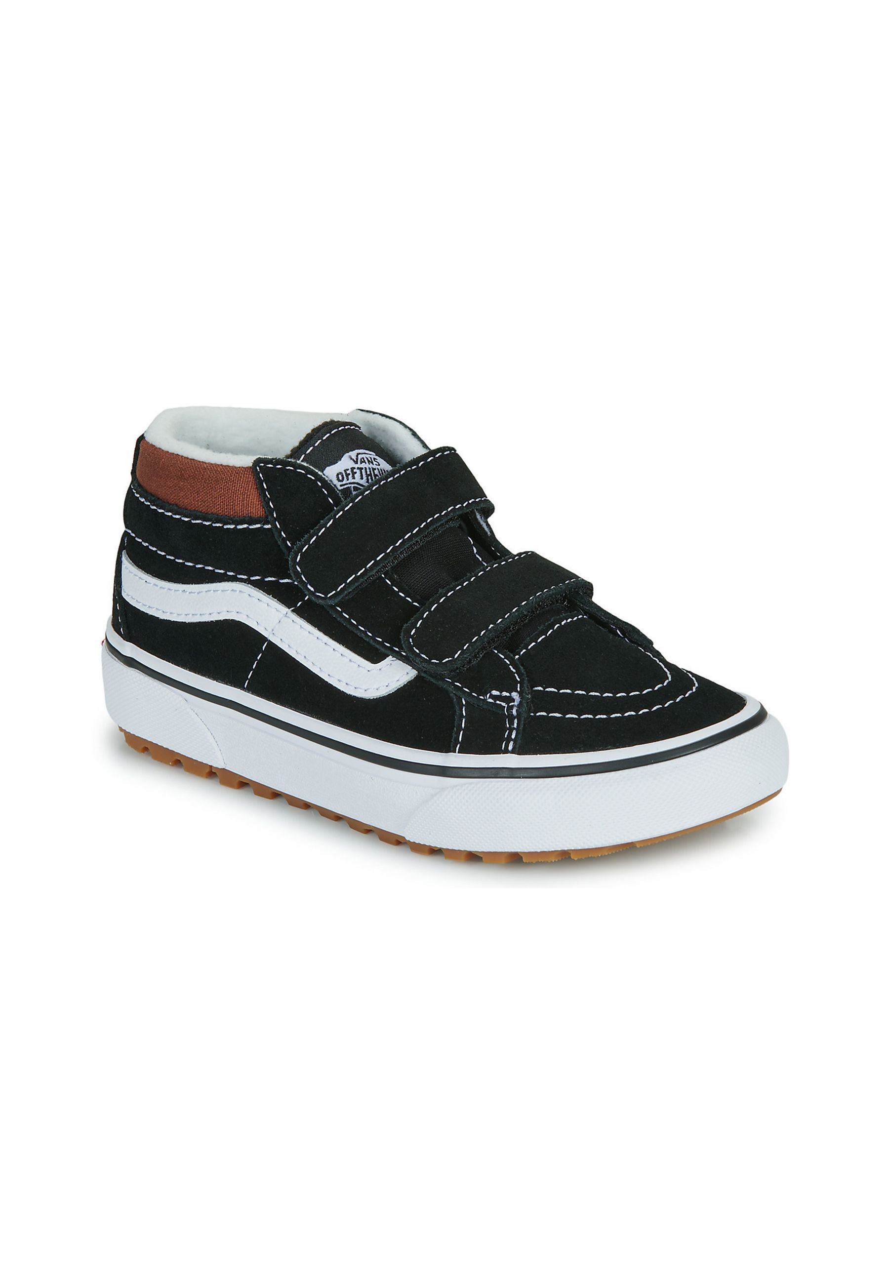 Sneakers strappi mid pelle Nero