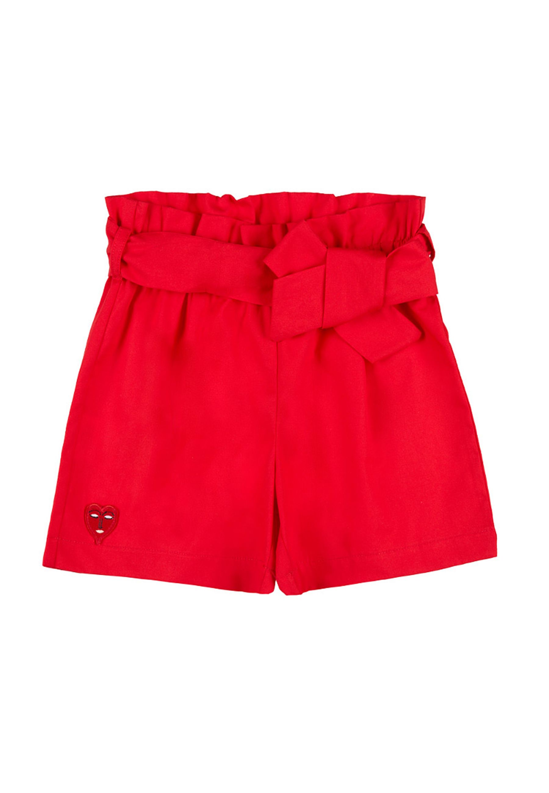 Shorts rossi con fiocco